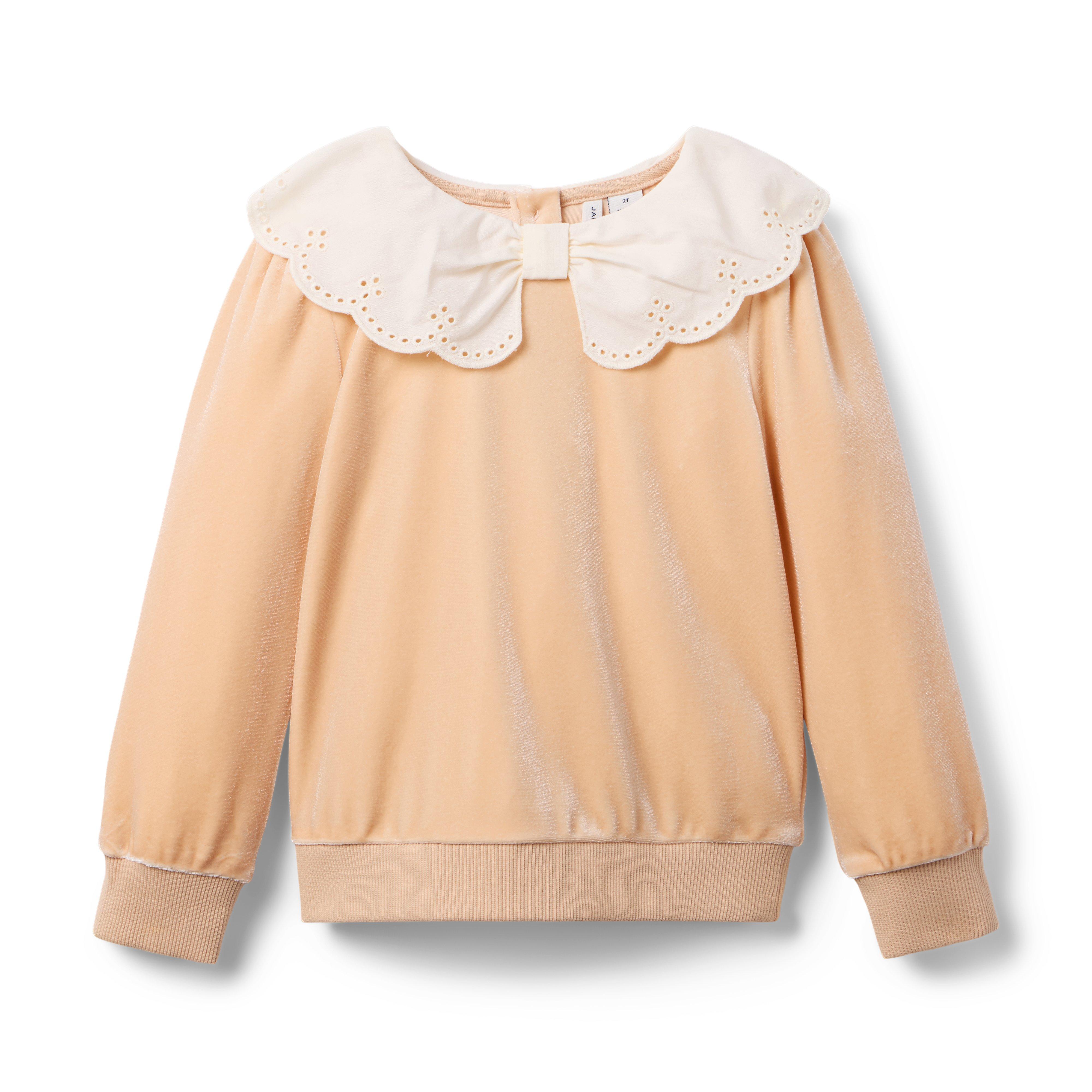 Velour Collared Sweatshirt