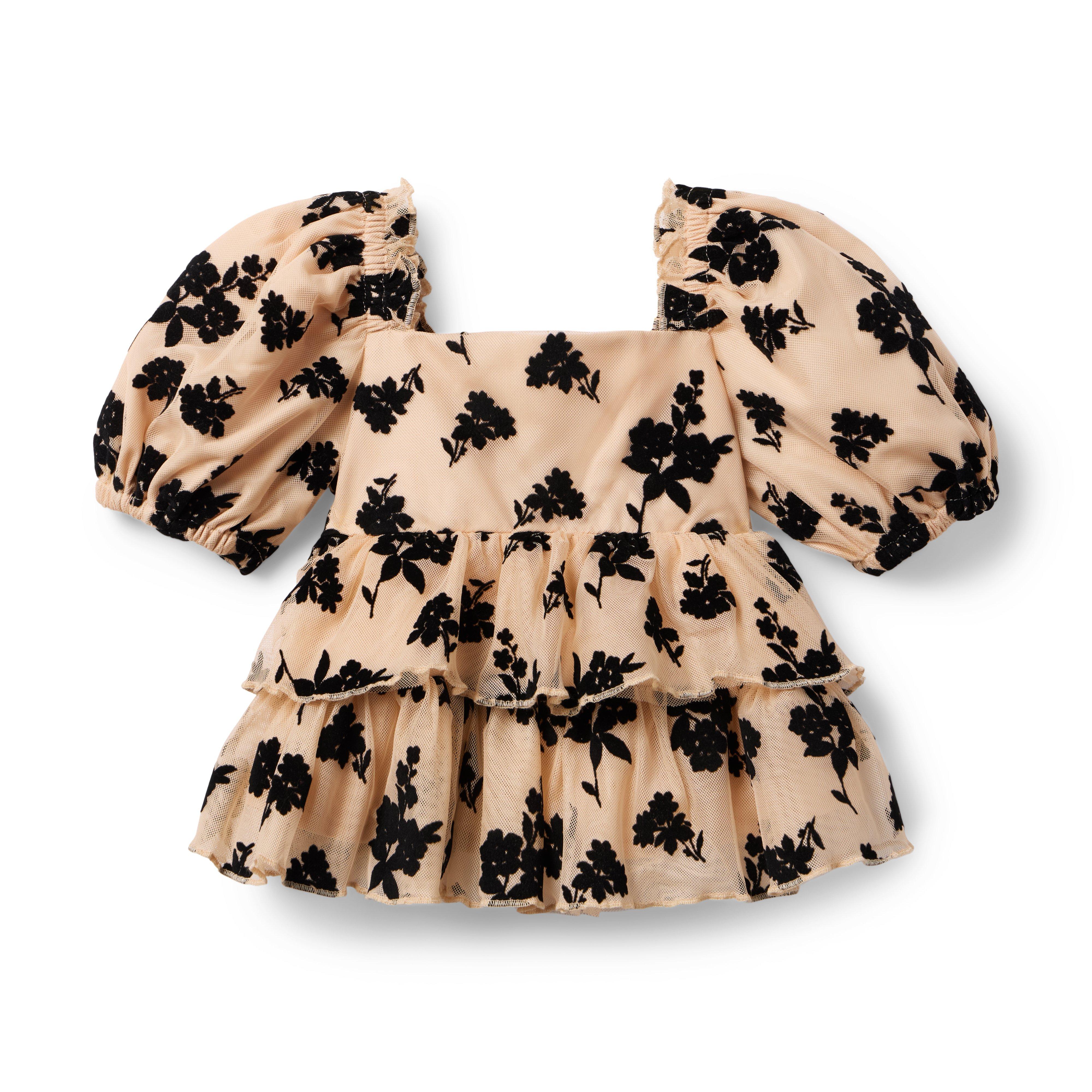 Floral Puff Sleeve Peplum Top