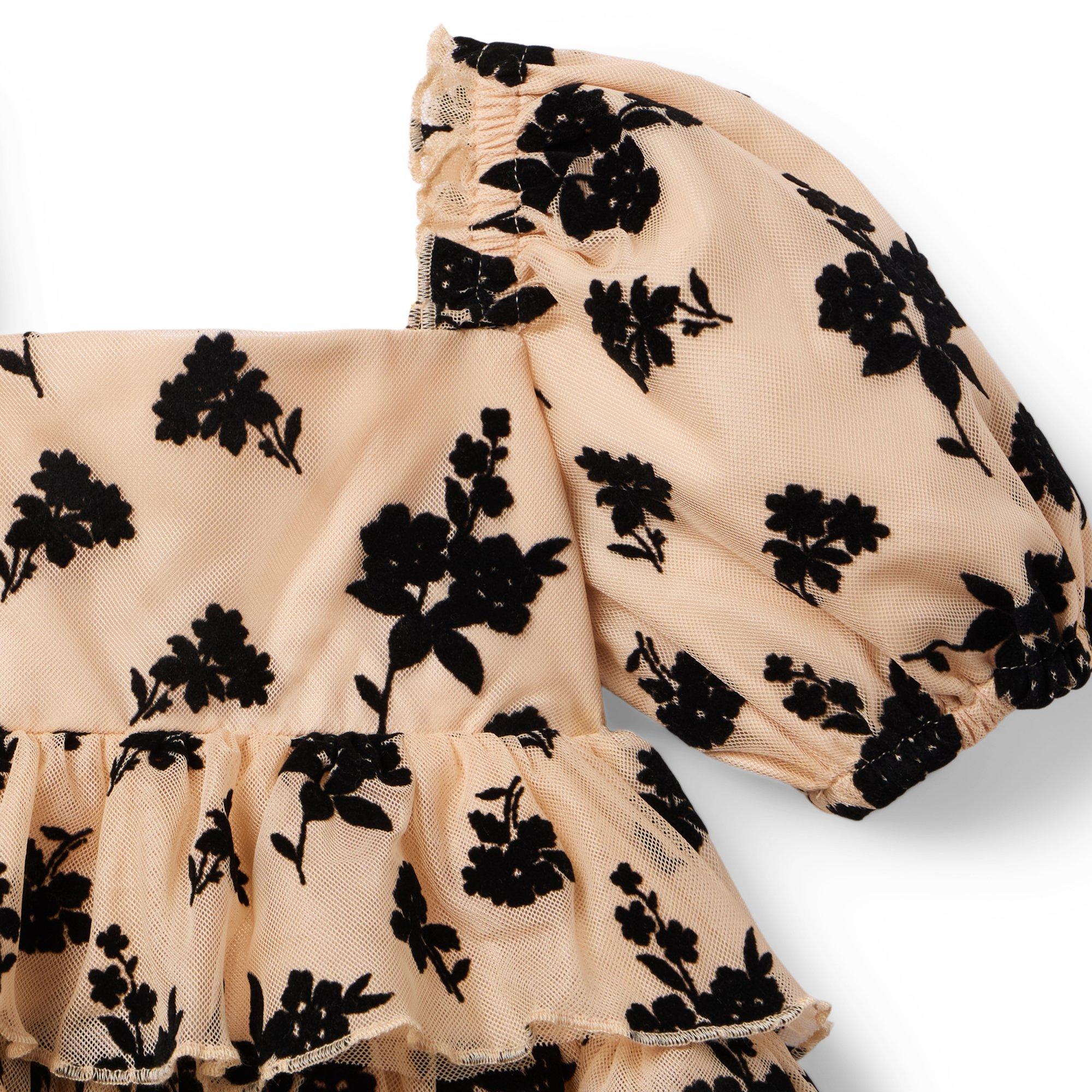 Floral Puff Sleeve Peplum Top image number 3