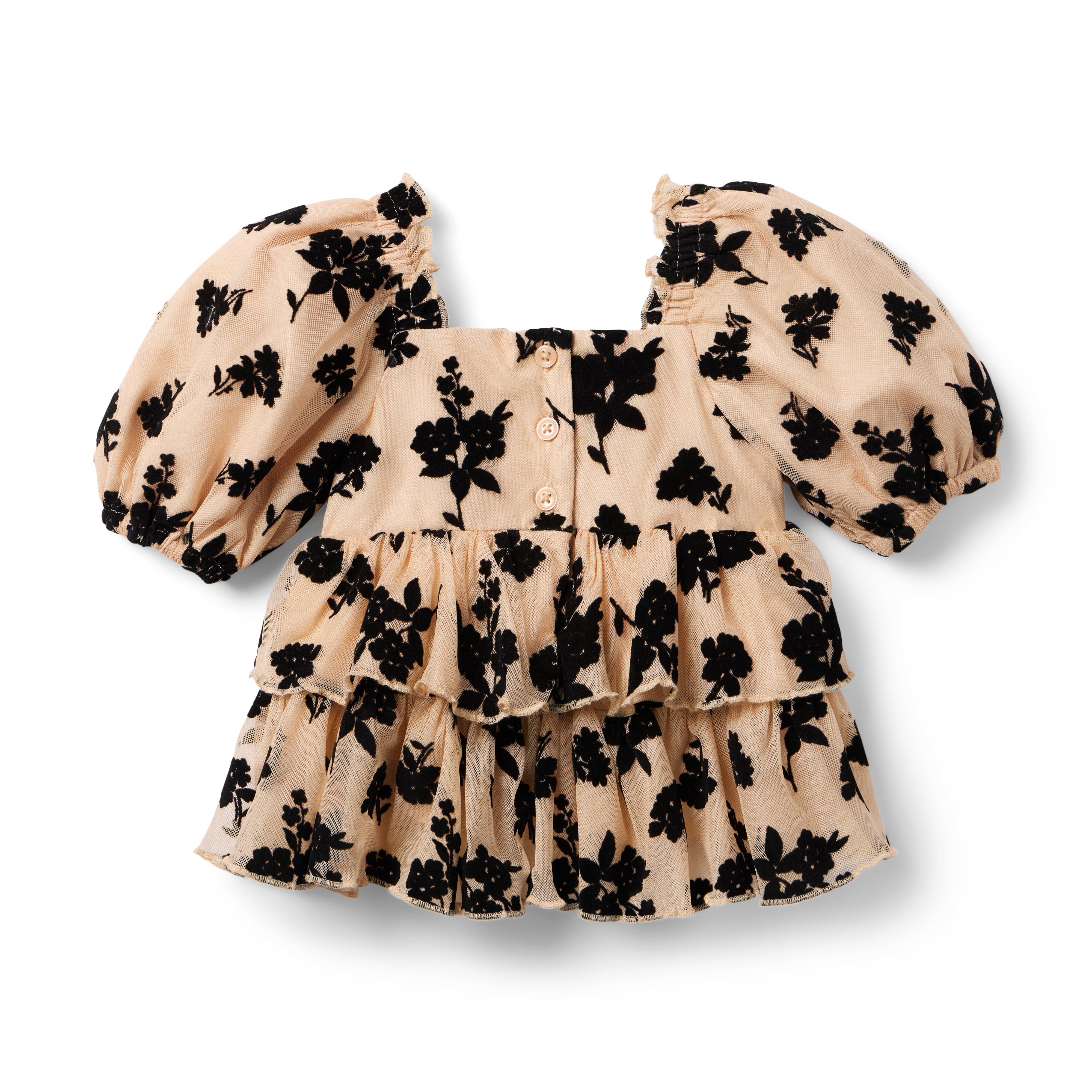 Floral Puff Sleeve Peplum Top image number 1