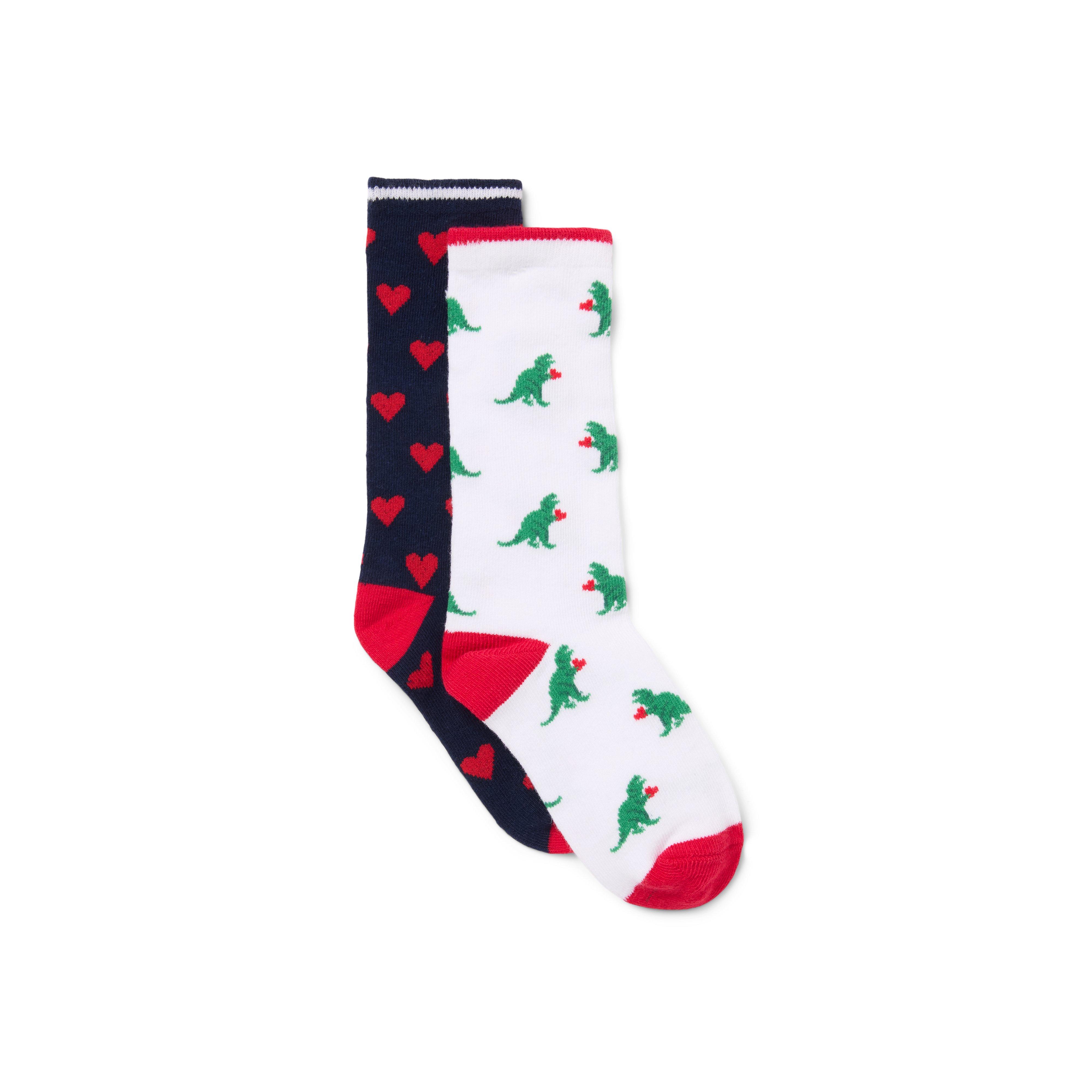 Dinosaur And Heart Sock 2-Pack