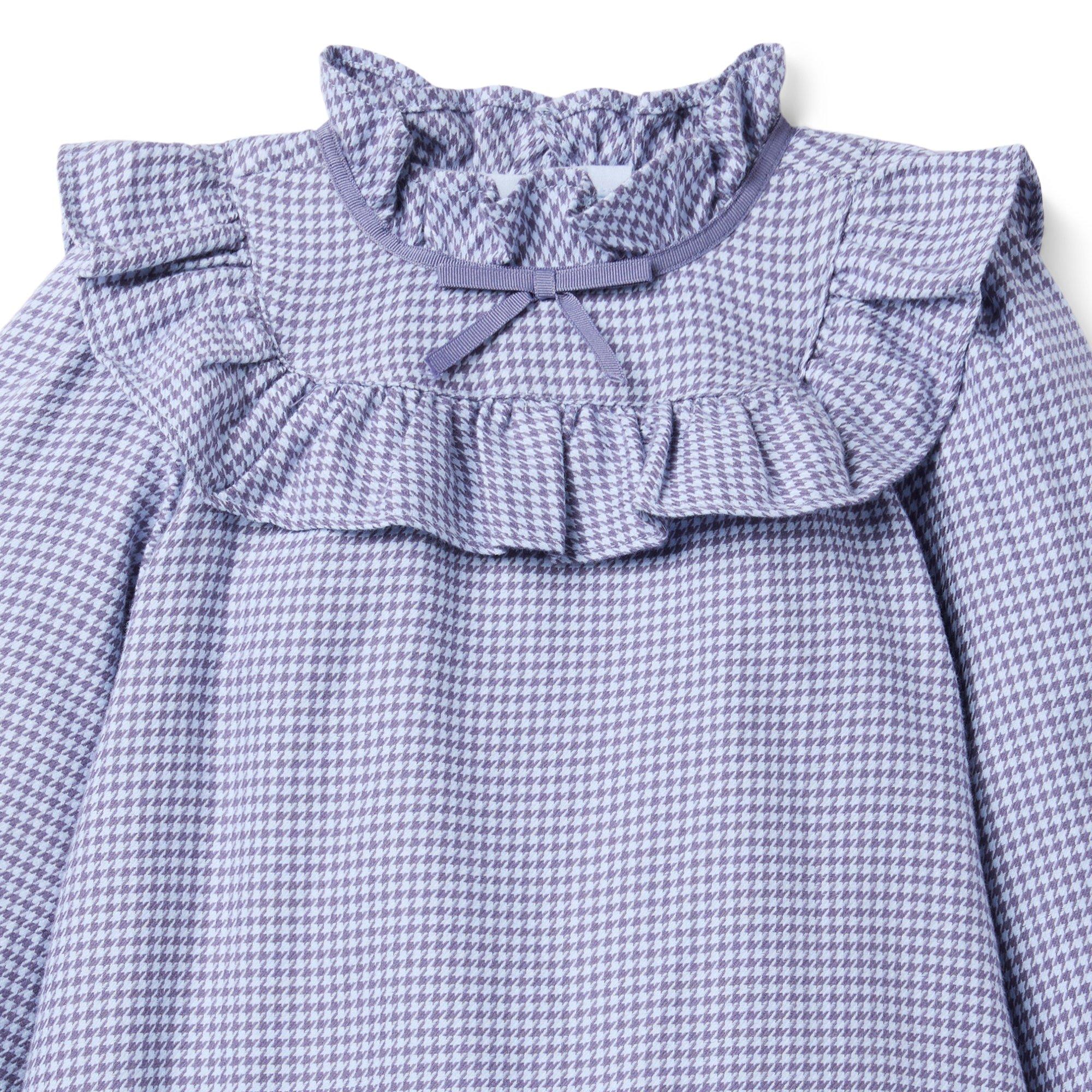 Houndstooth Ruffle Collared Dress image number 3