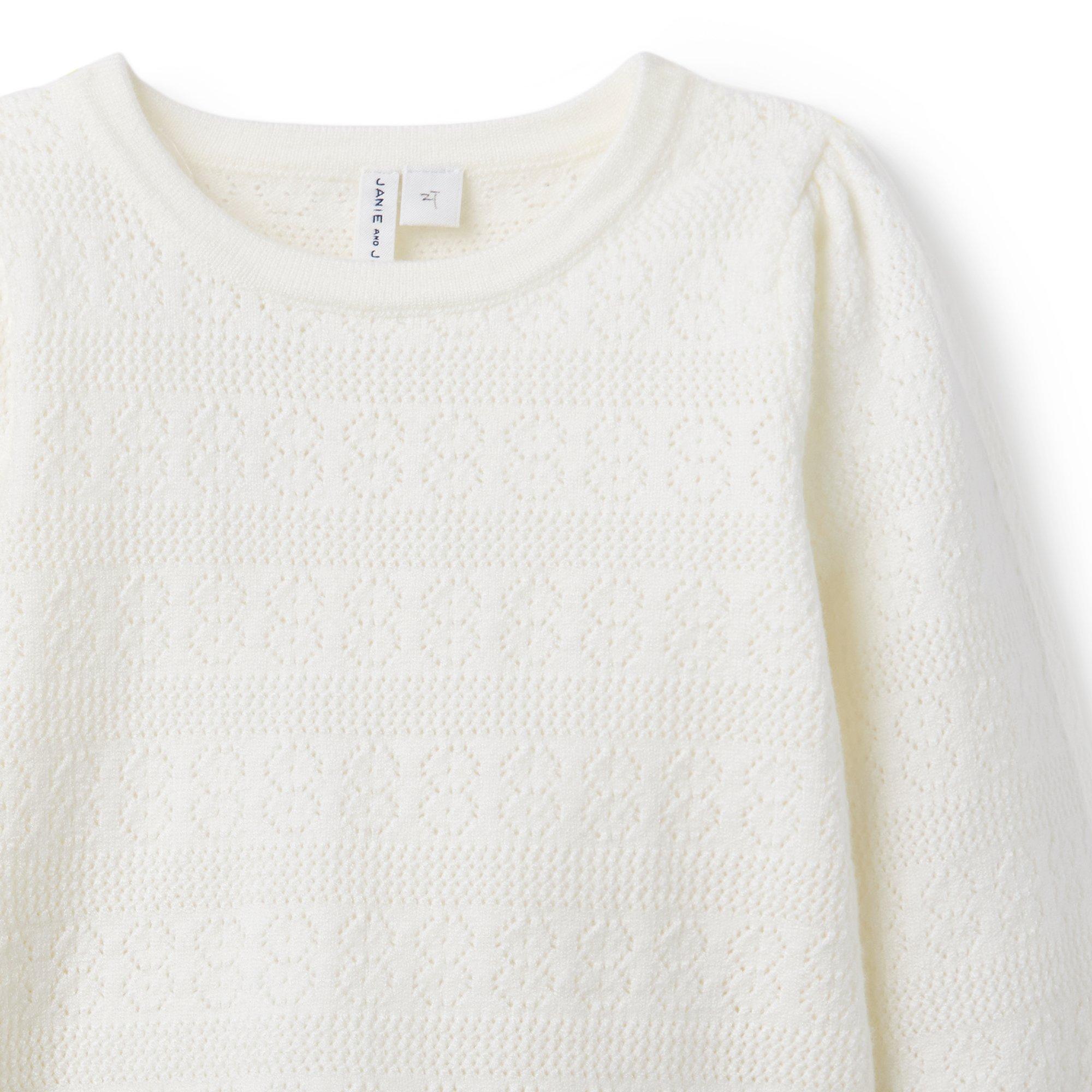 Pointelle Bell Sleeve Sweater image number 2
