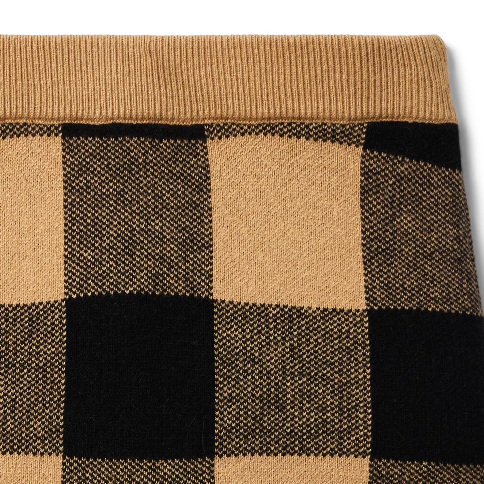Plaid Ruffle Hem Sweater Skirt image number 2