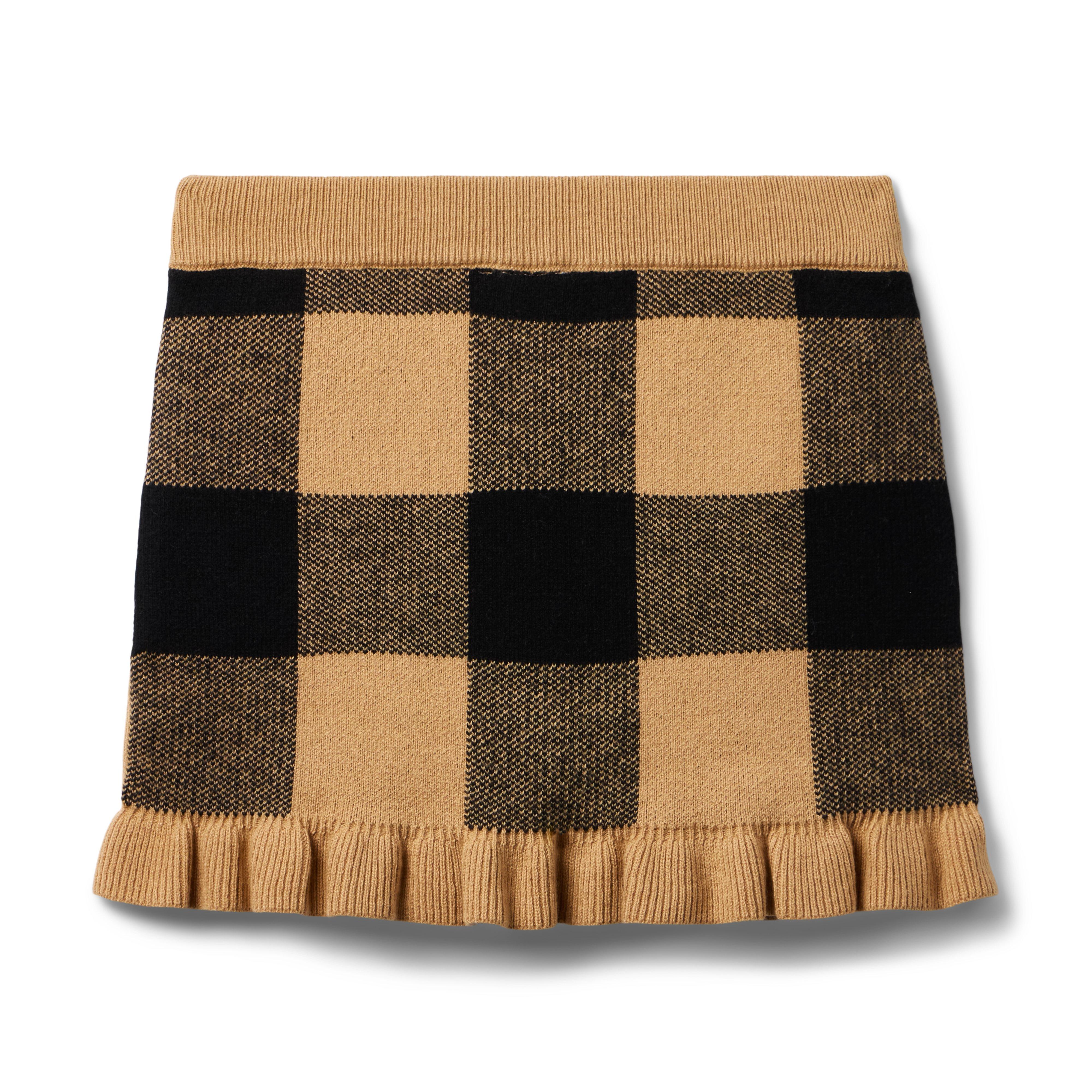 Plaid Ruffle Hem Sweater Skirt image number 1