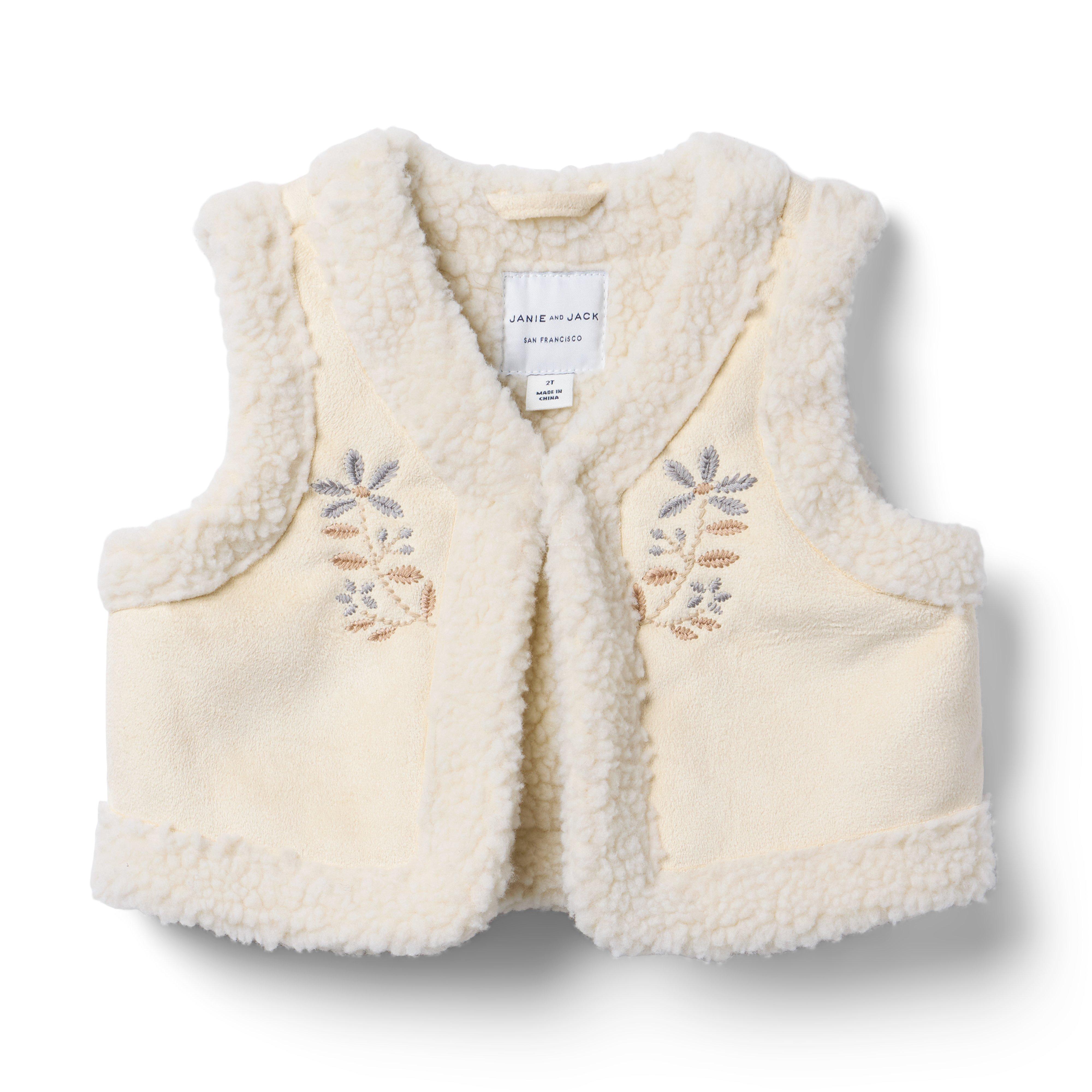 The Embroidered Sherpa Vest