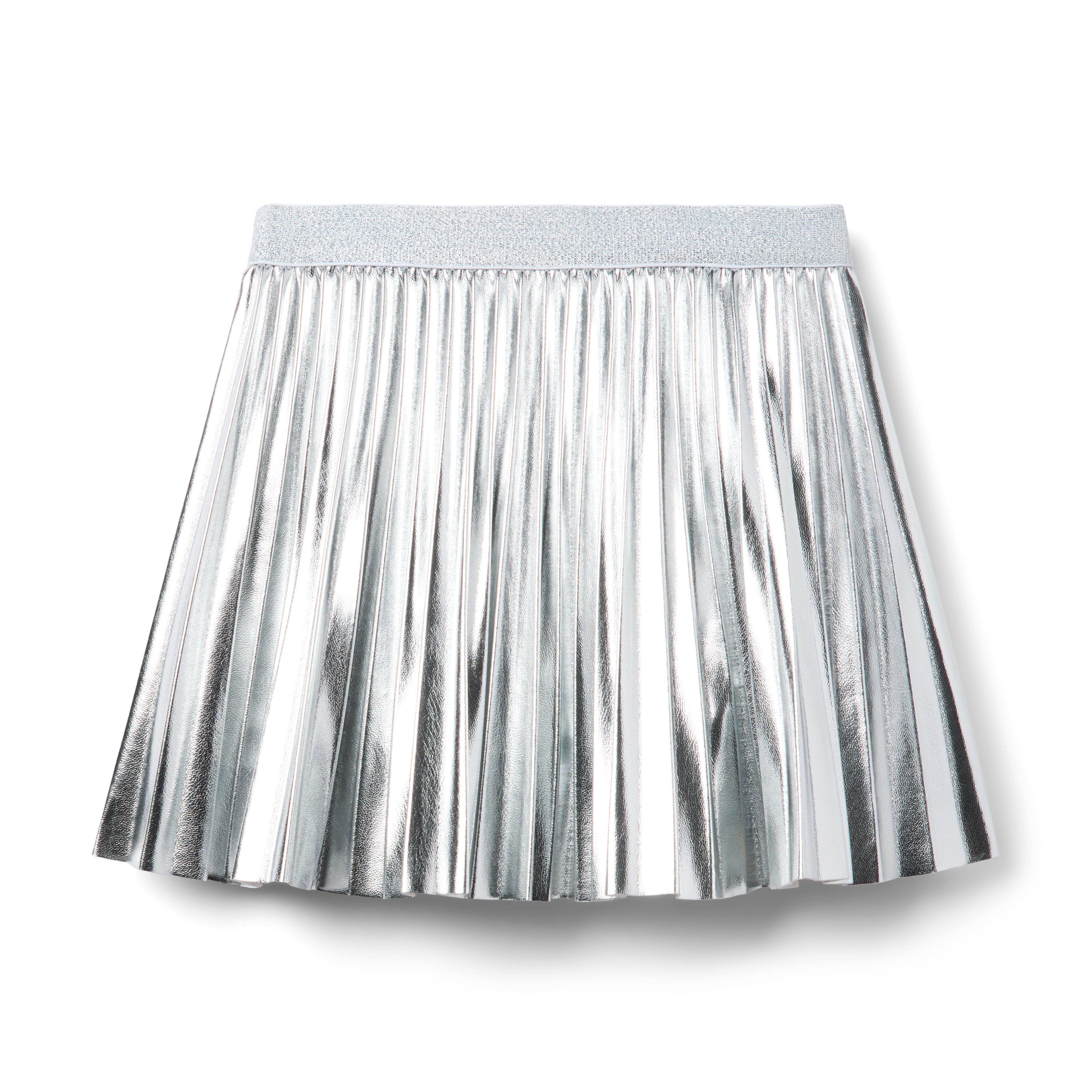 Metallic Pleated Skirt