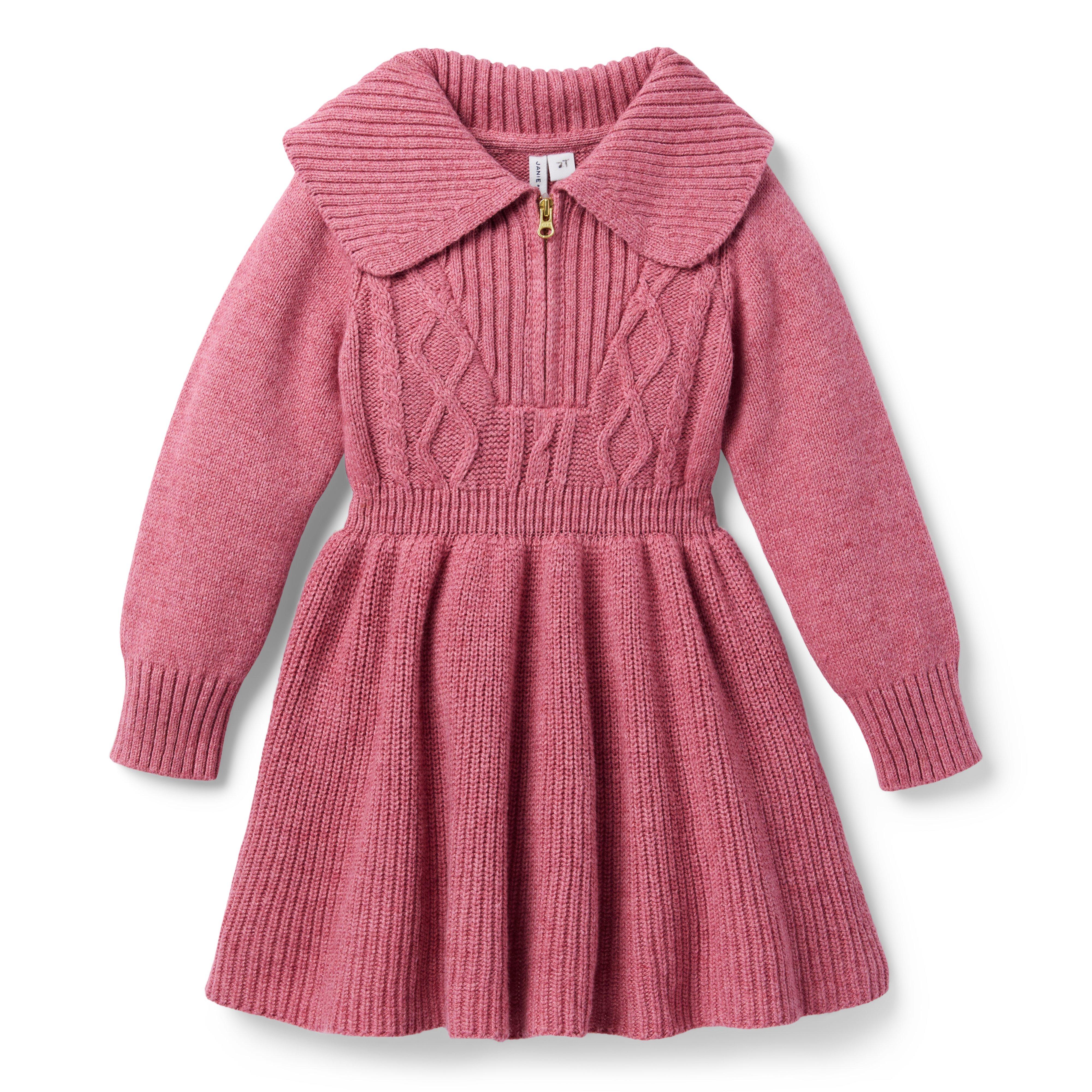 Cable Knit Half-Zip Sweater Dress image number 0