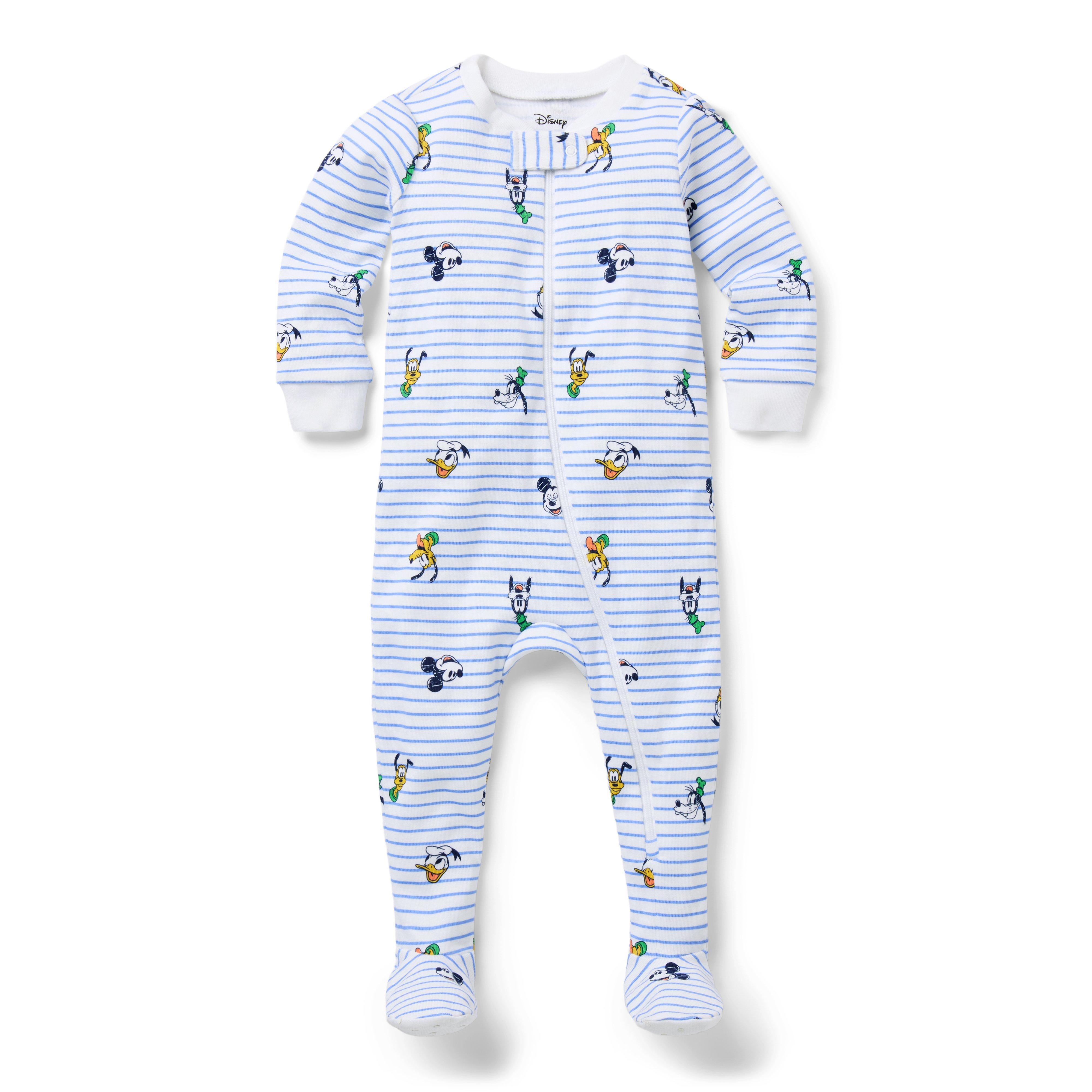 Baby Good Night Footed Pajama In Disney Mickey Mouse Stripe