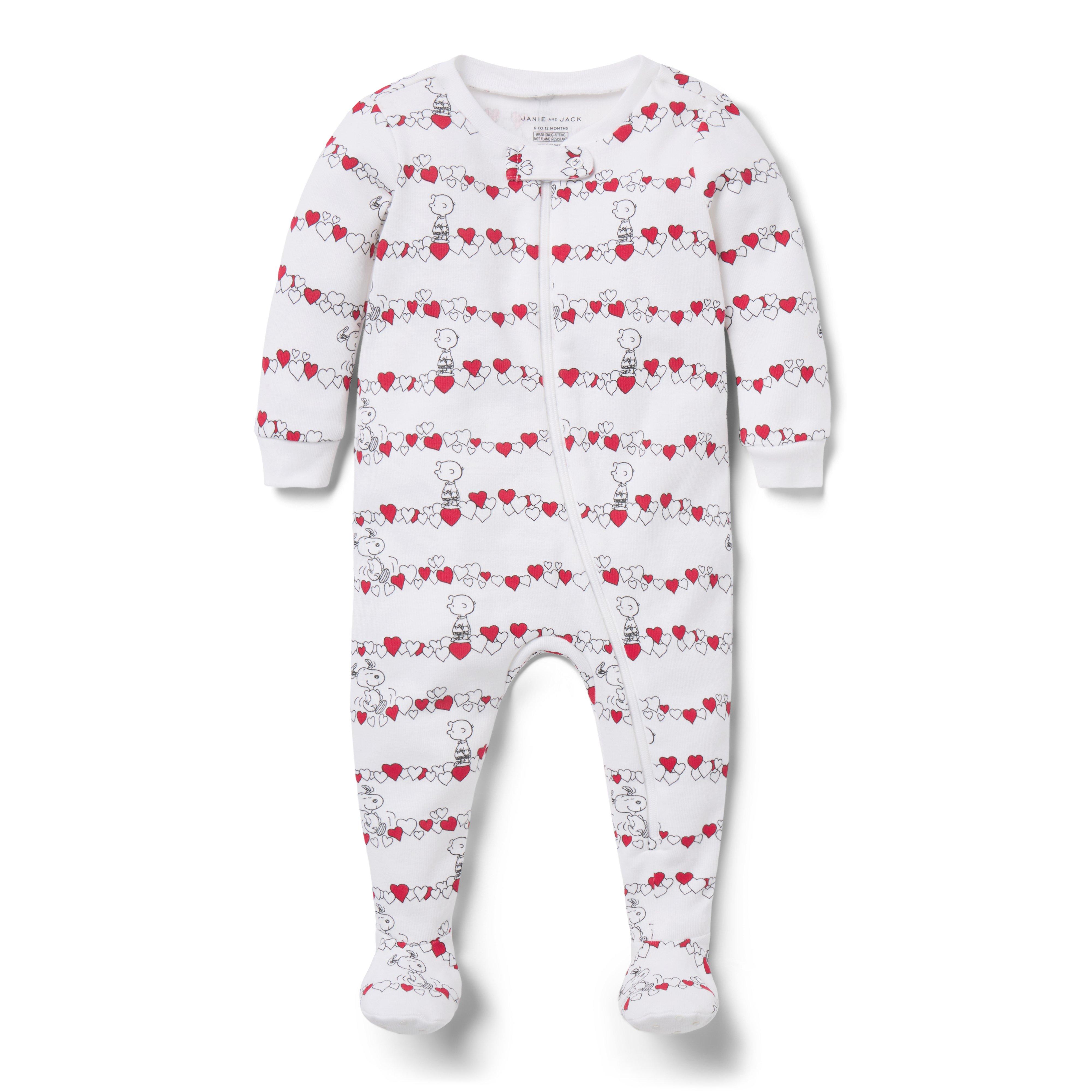 Baby Good Night Footed Pajama In Peanuts Valentine