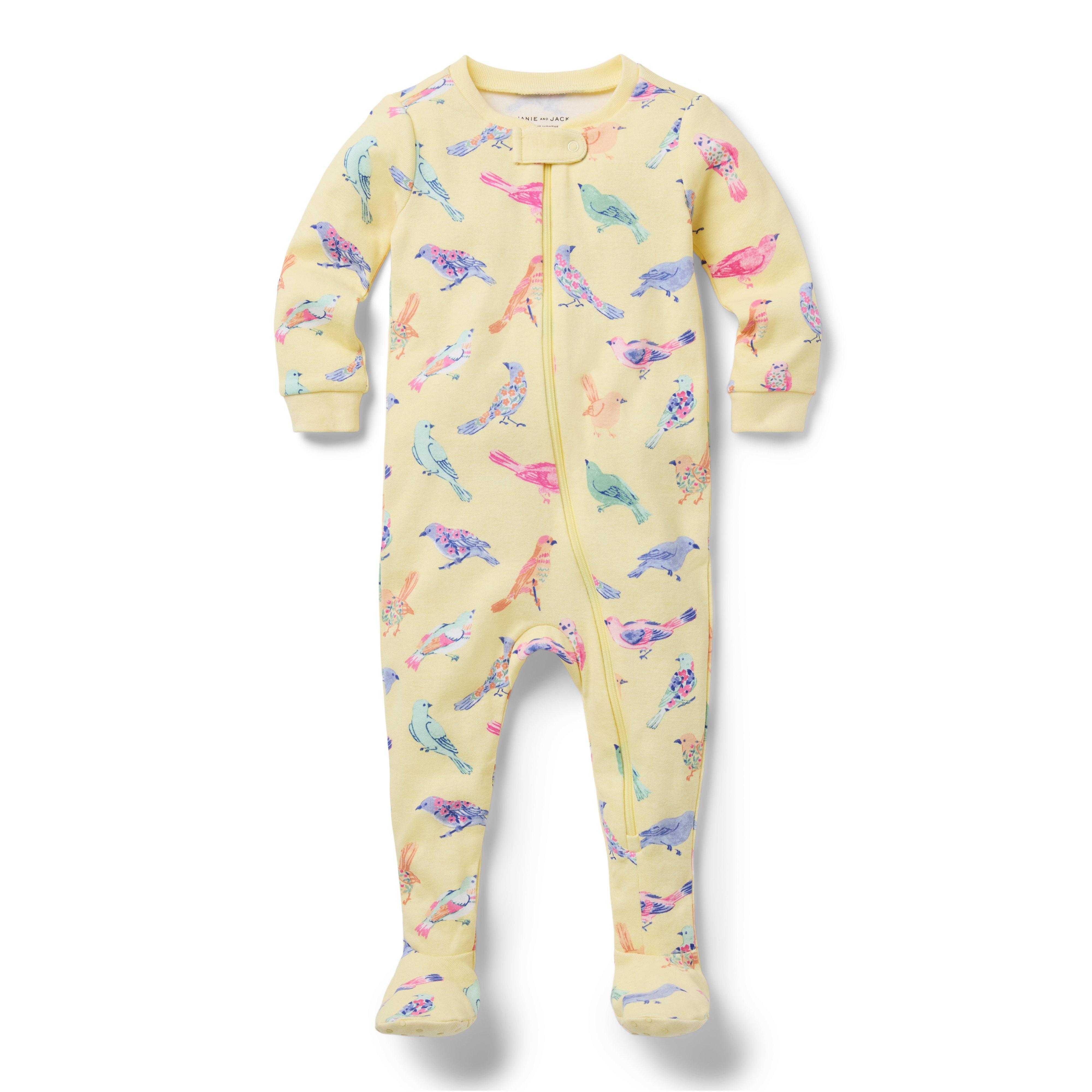 Baby Good Night Footed Pajama In Bunny Floral