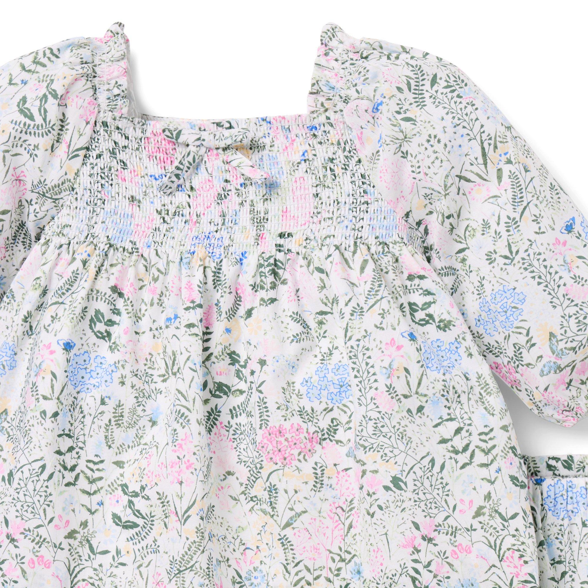 Baby Floral Smocked Matching Set image number 3
