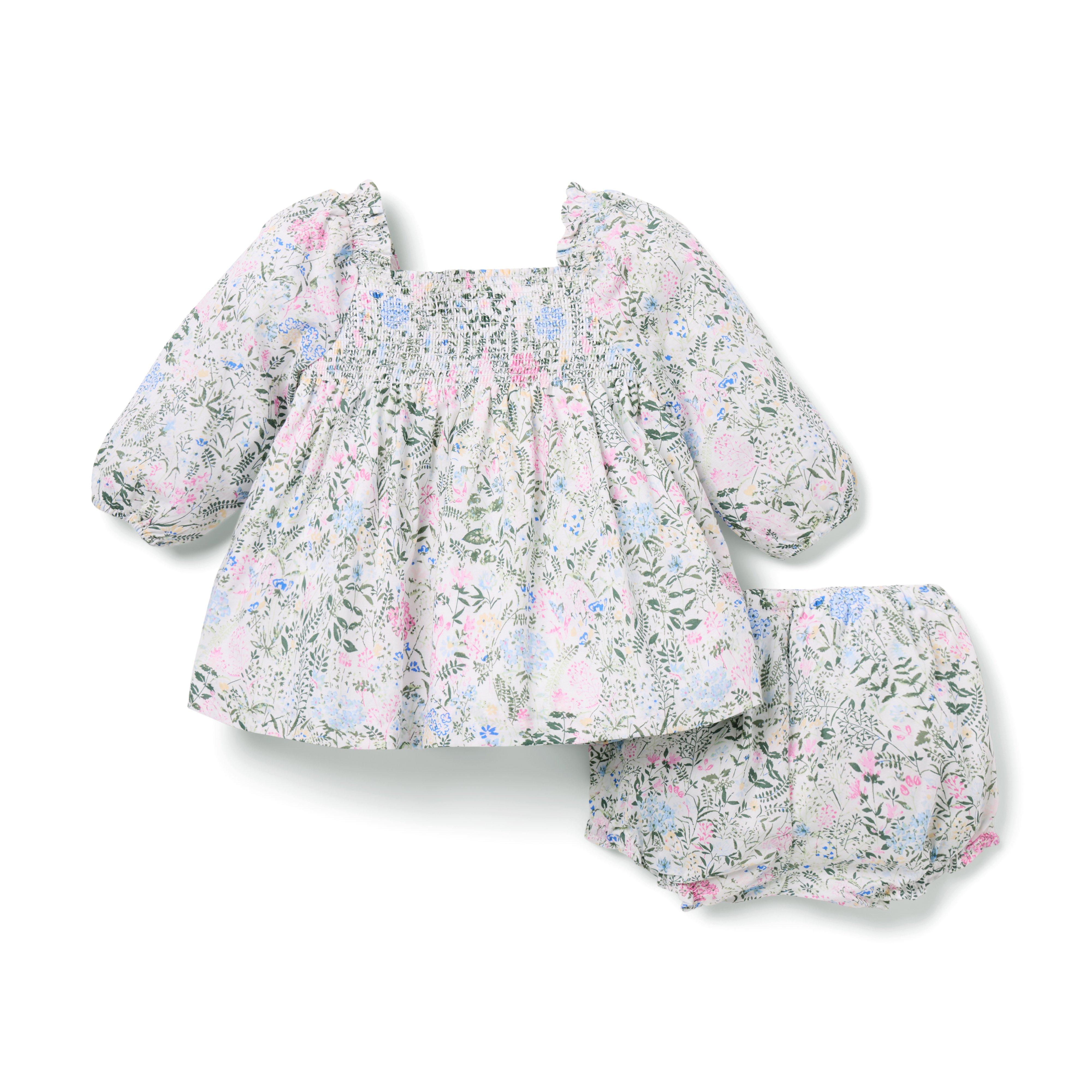 Baby Floral Smocked Matching Set image number 1