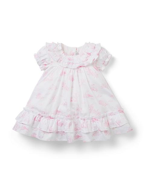 The Bunny Toile Baby Dress