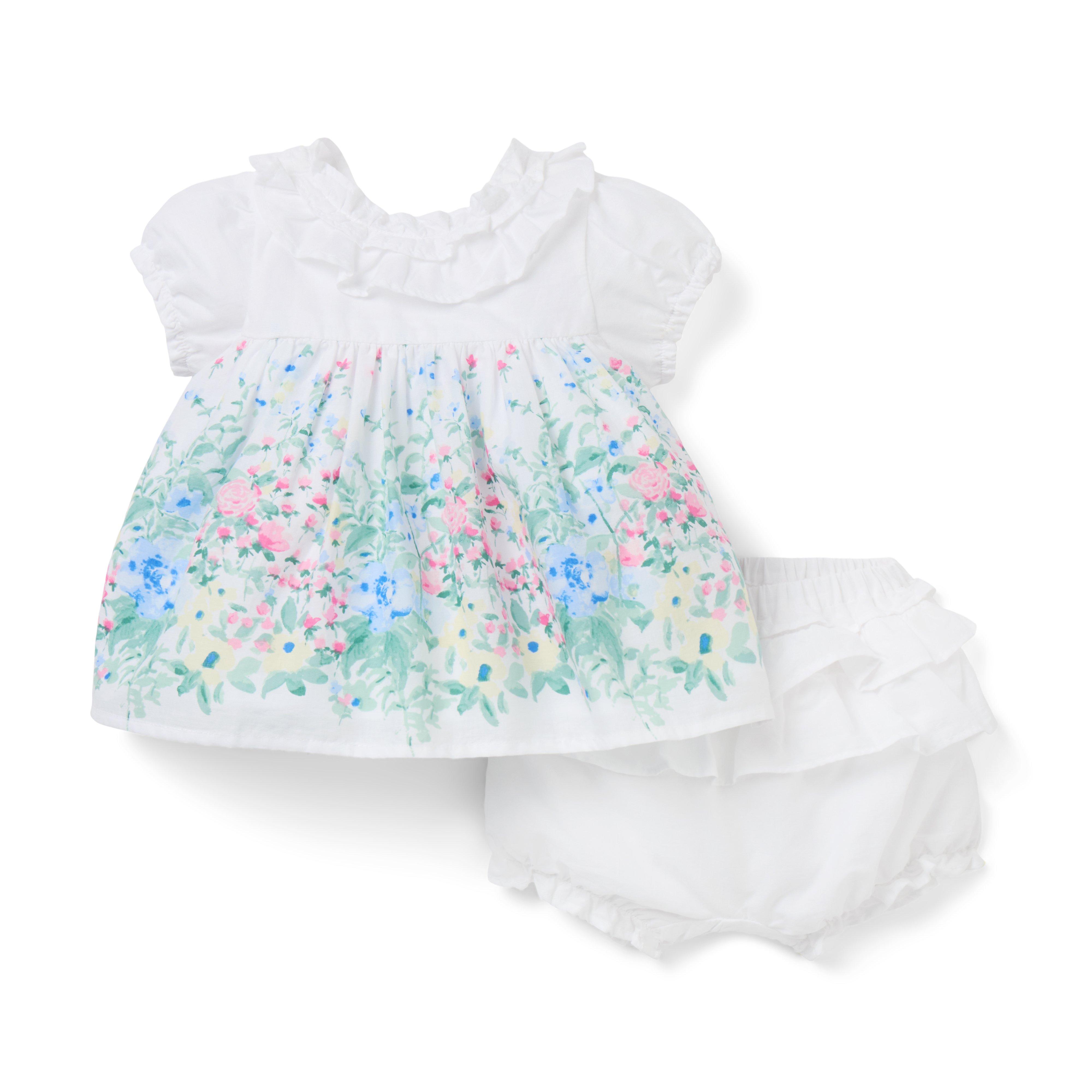 Baby Safari Toile Bow Romper