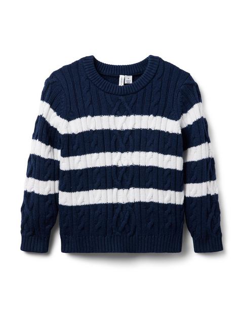 Striped Cable Knit Sweater