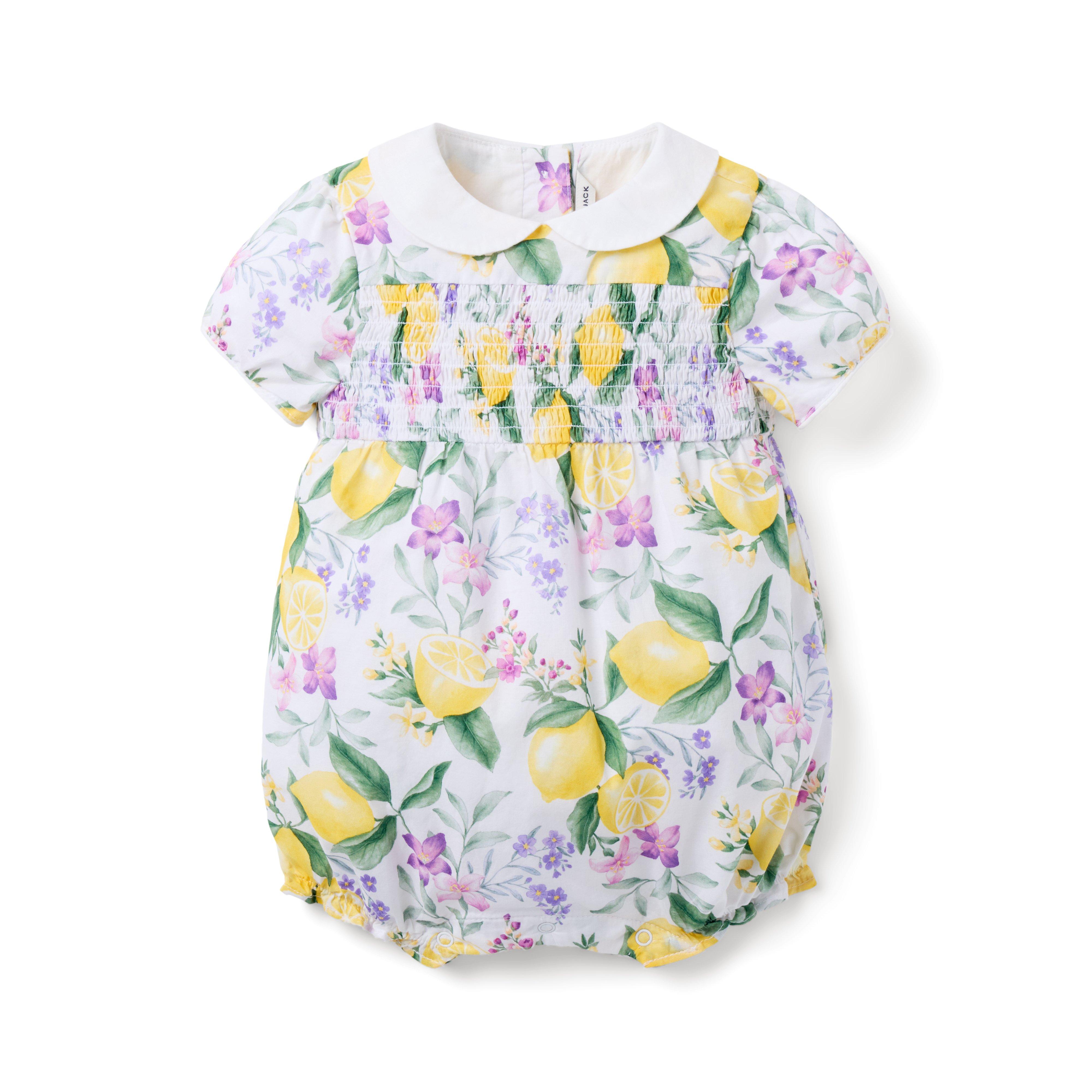 Baby Safari Toile Bow Romper