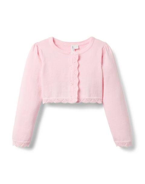 Crochet Trim Cropped Cardigan