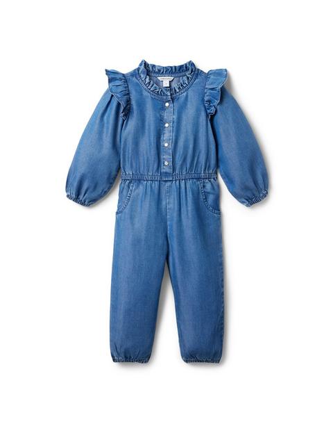 The Chambray Ruffle Jumpsuit