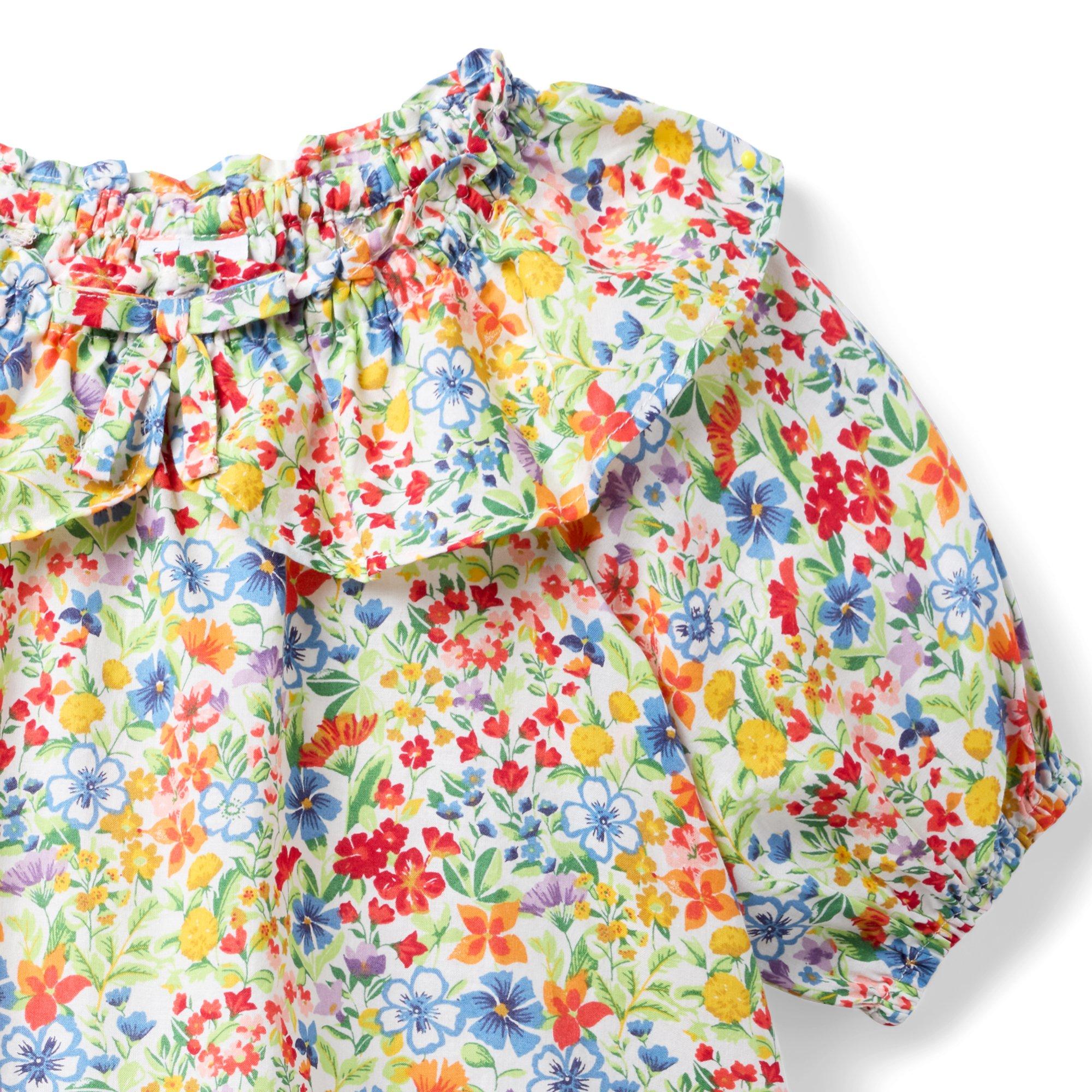 Ditsy Floral Ruffle Collared Top image number 2