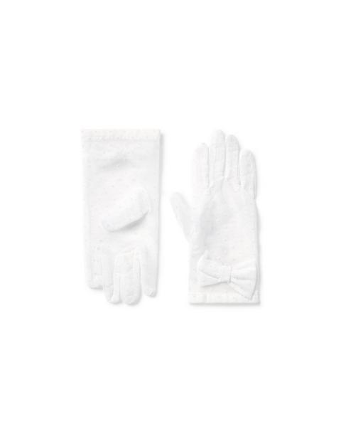 Dot Bow Glove - White