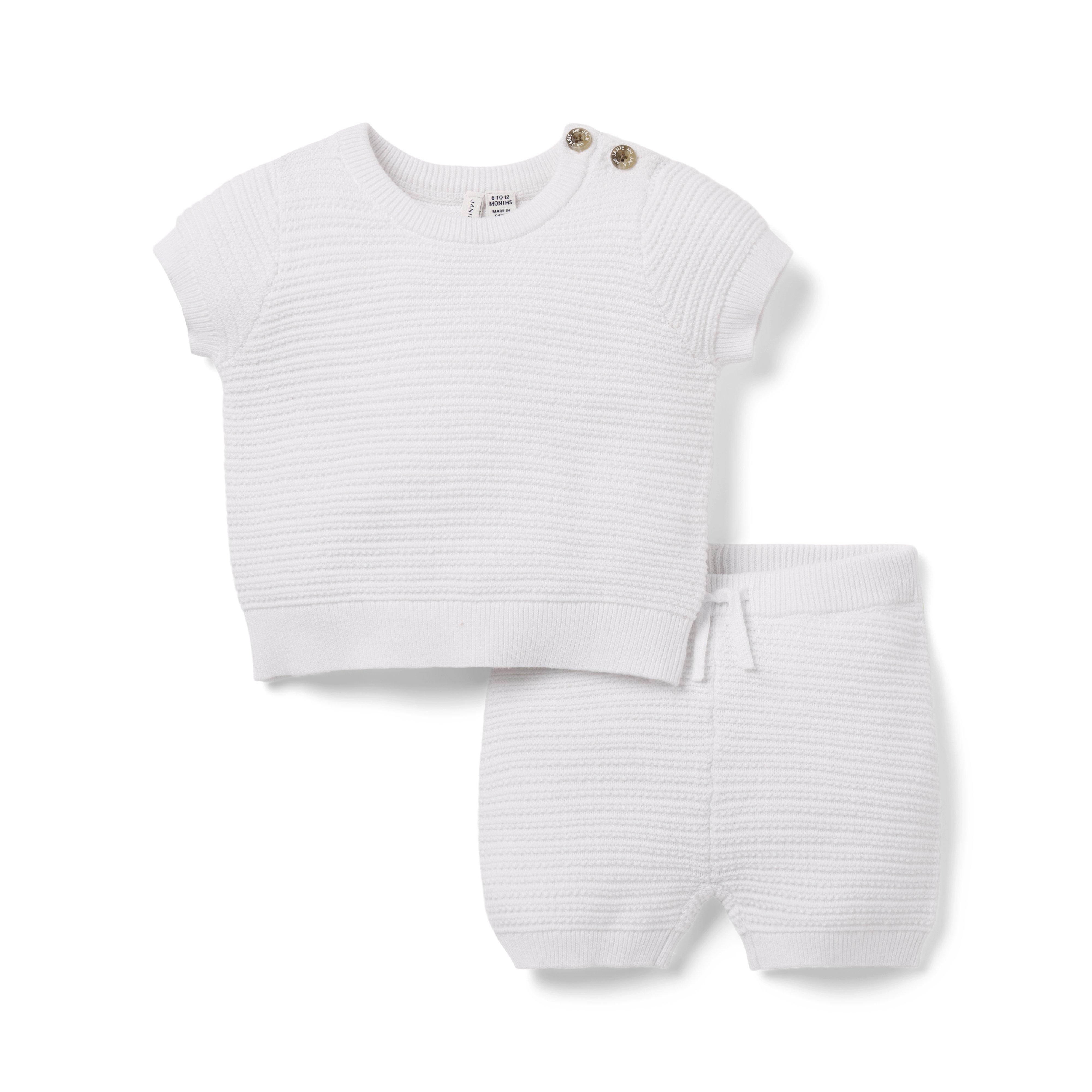 Baby Textured Stripe Sweater Set