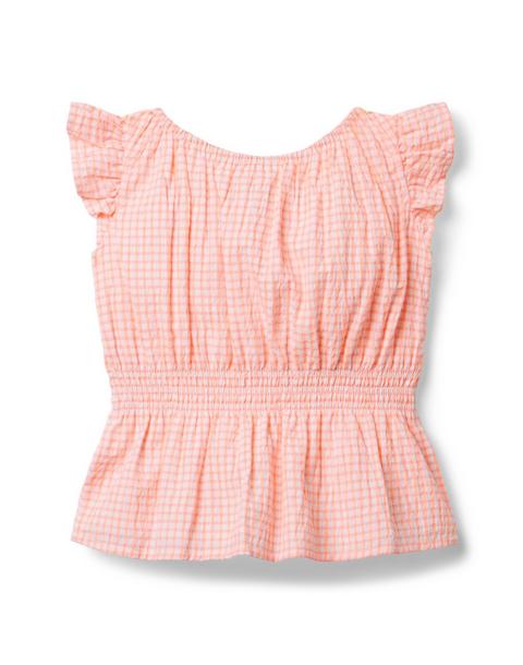 Gingham Peplum Top