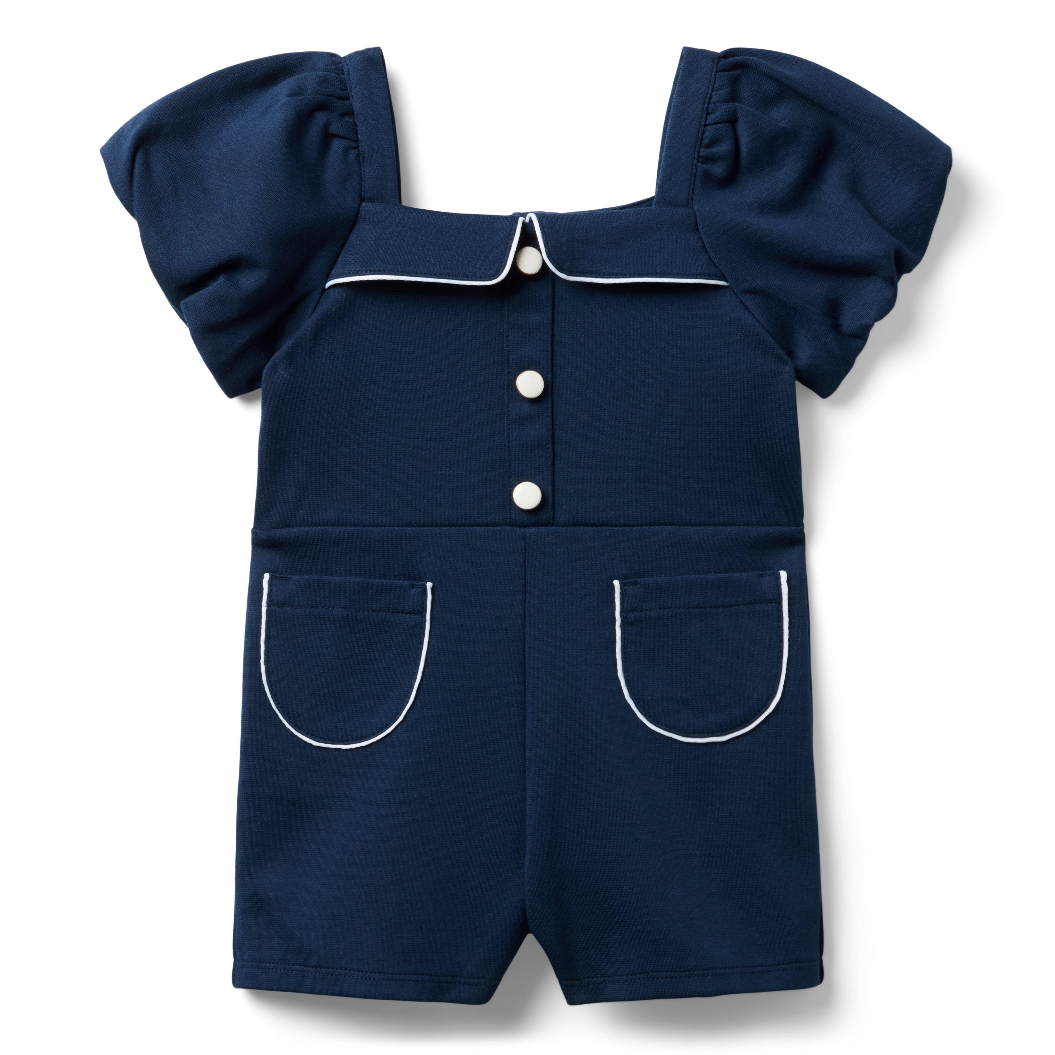 Puff Sleeve Ponte Romper image number 0