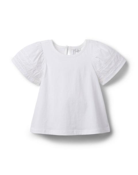 Lace Trim Puff Sleeve Top