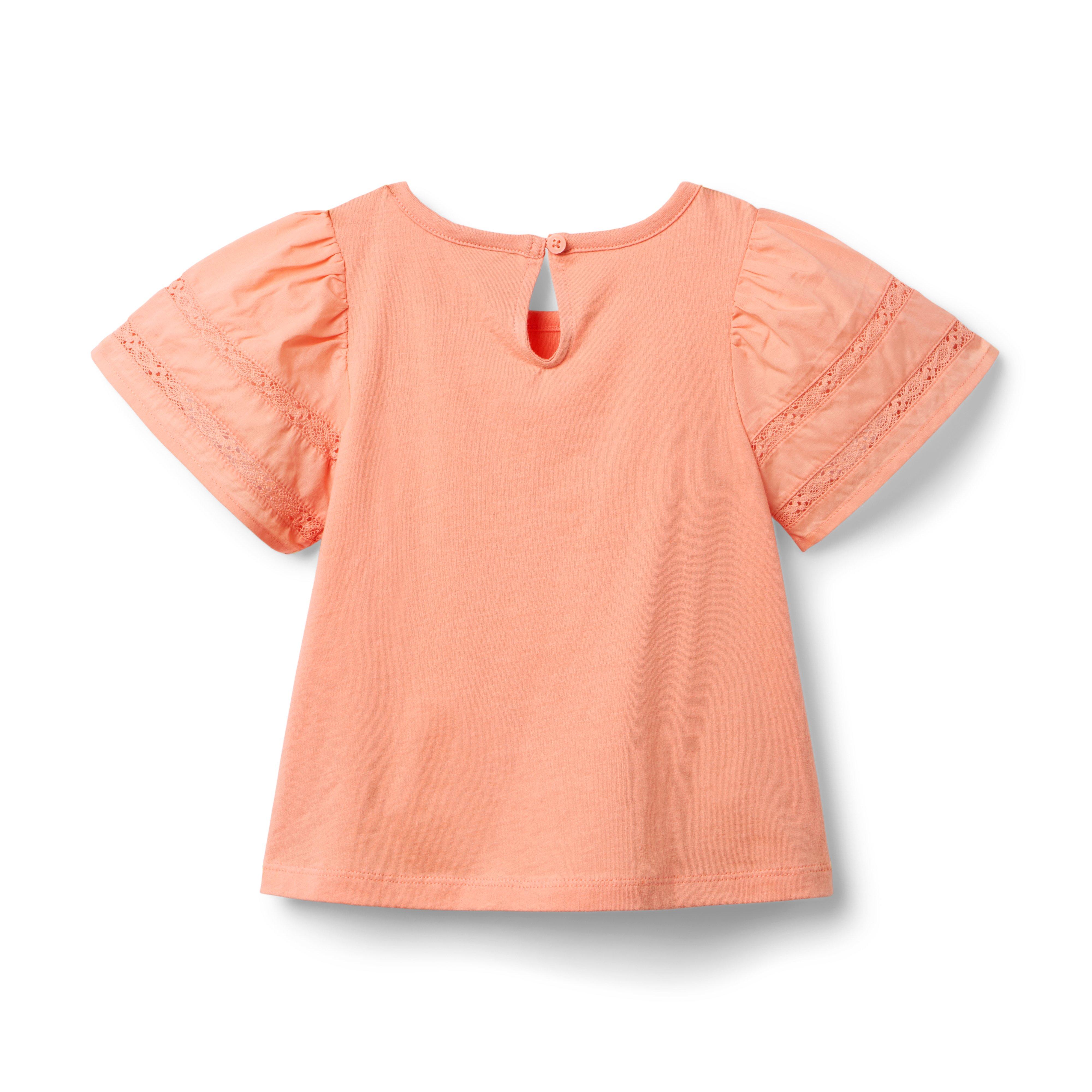 Lace Trim Puff Sleeve Top image number 1