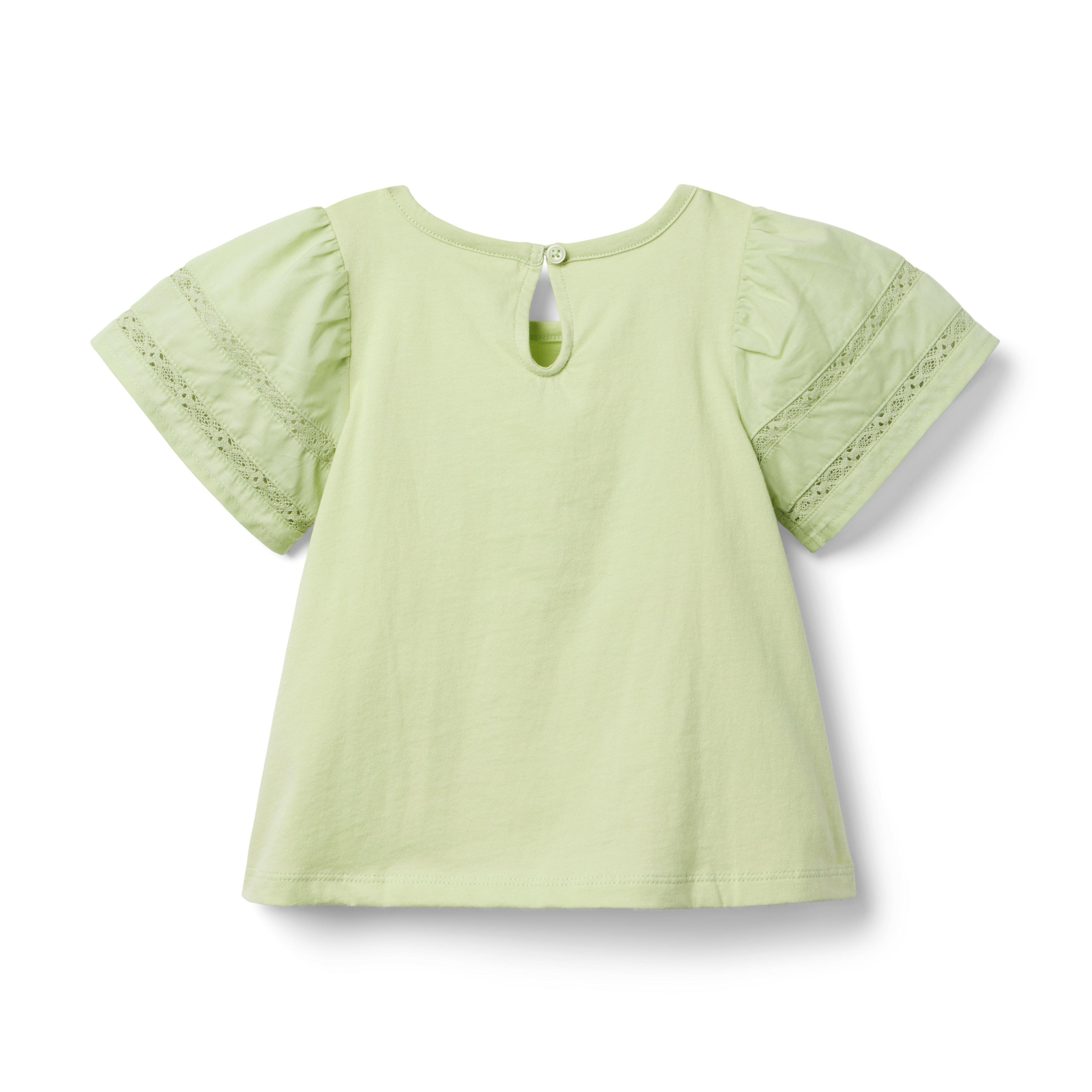 Lace Trim Puff Sleeve Top image number 1