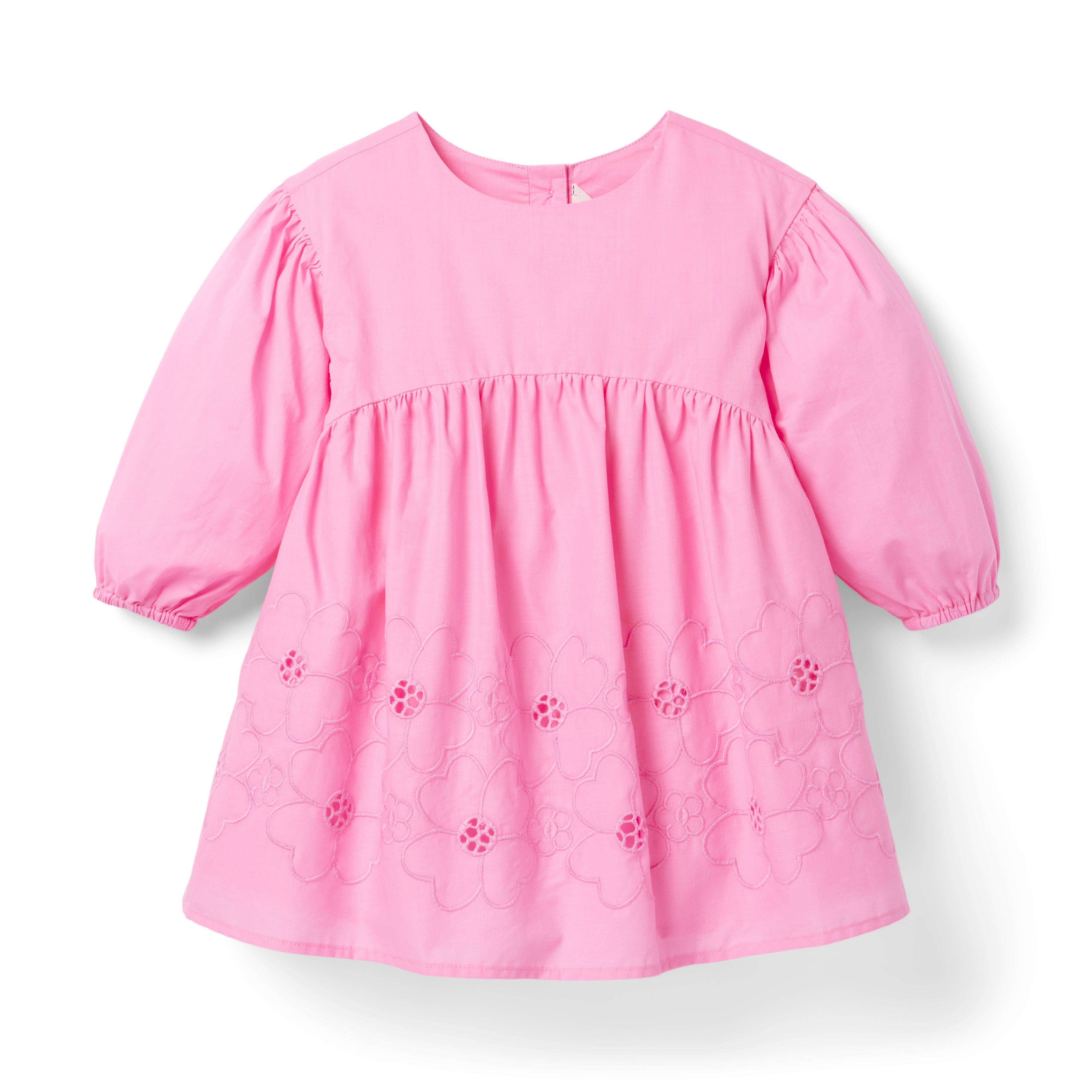 Embroidered Floral Puff Sleeve Dress