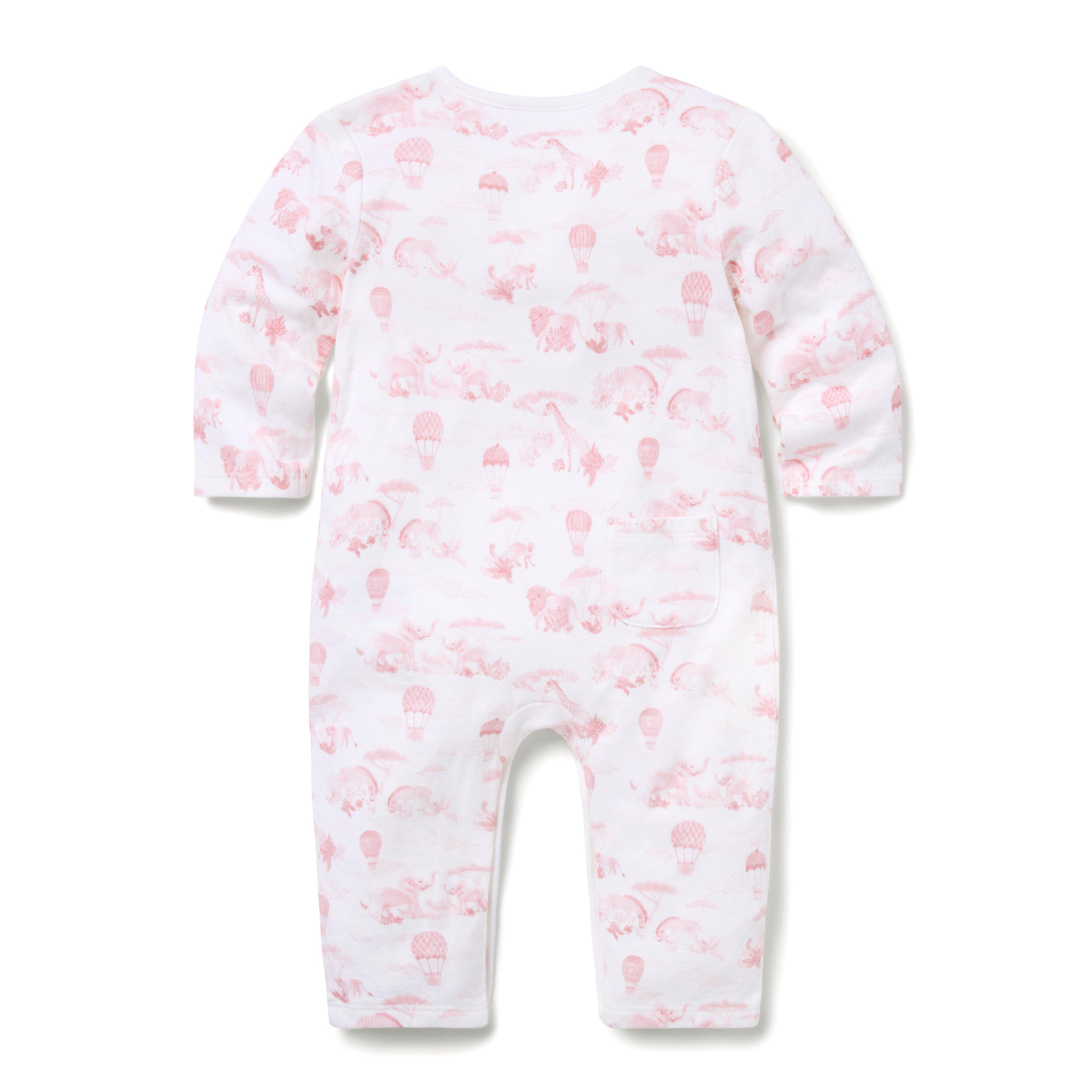 Baby Animal Friends Toile Wrap One-Piece image number 1