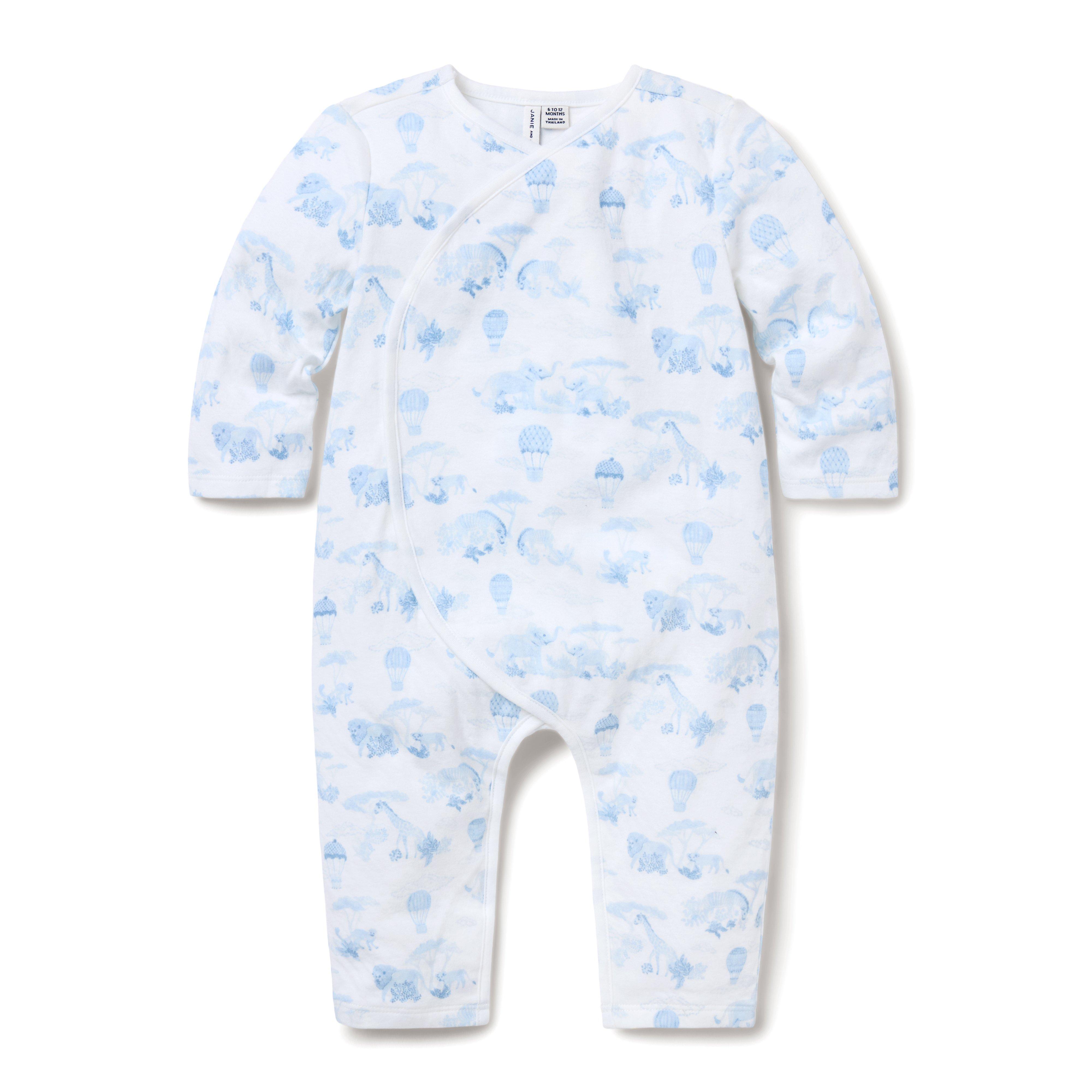 Baby Animal Friends Toile Wrap One-Piece