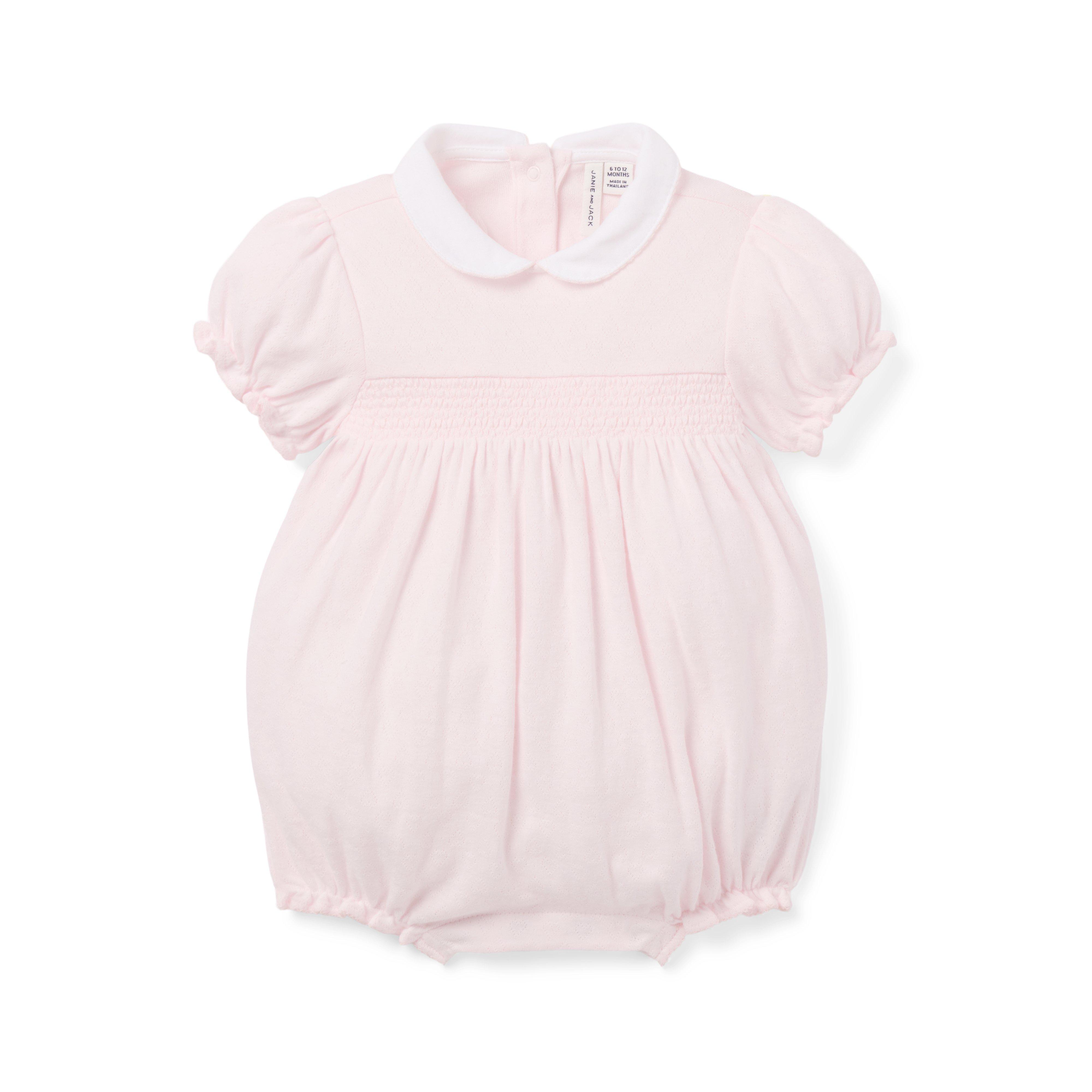 Baby Heart Pointelle Smocked Romper