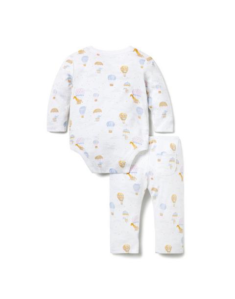 Baby Hot Air Balloon Animals Wrap Matching Set