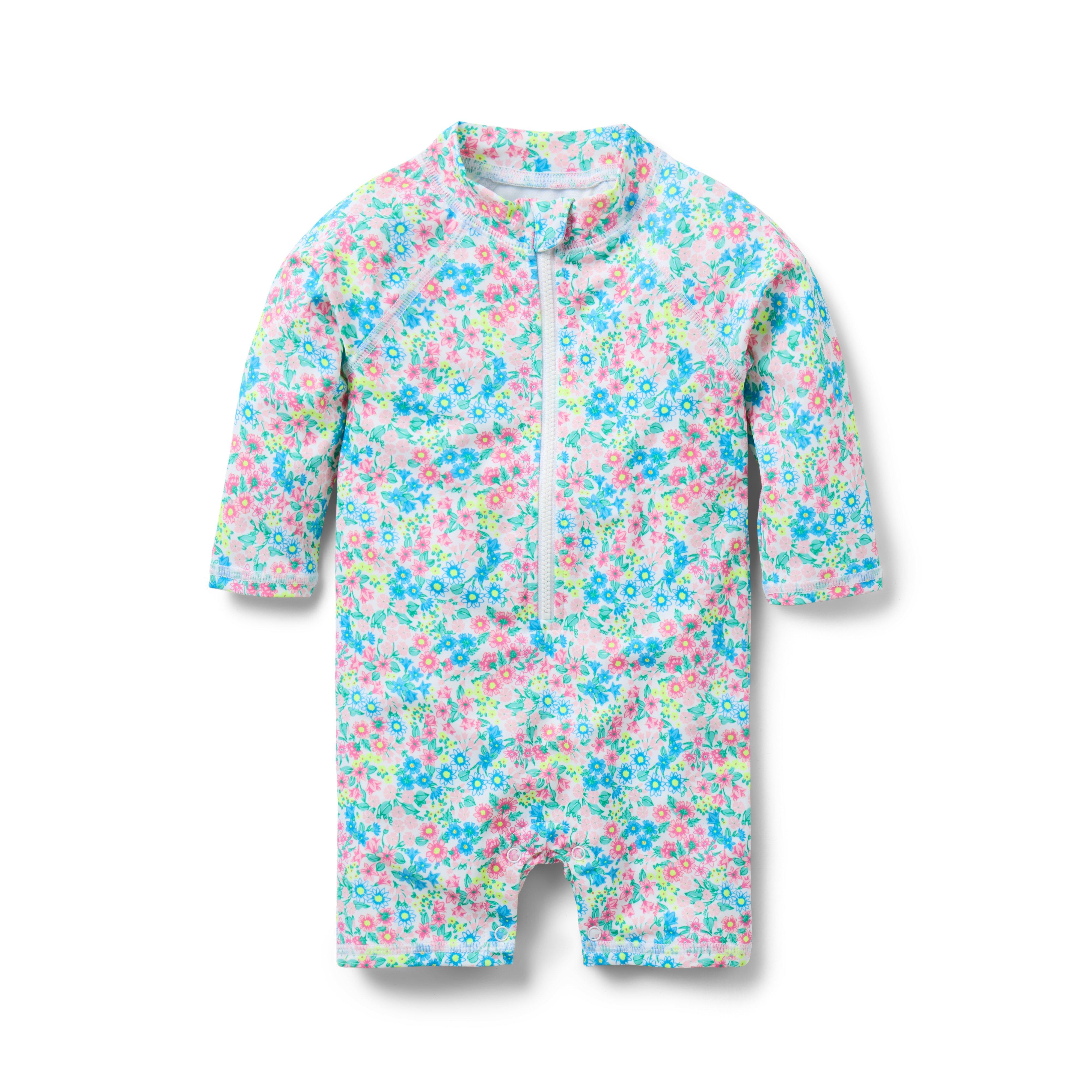 Baby Recycled Bug Floral Rash Guard Swimsuit