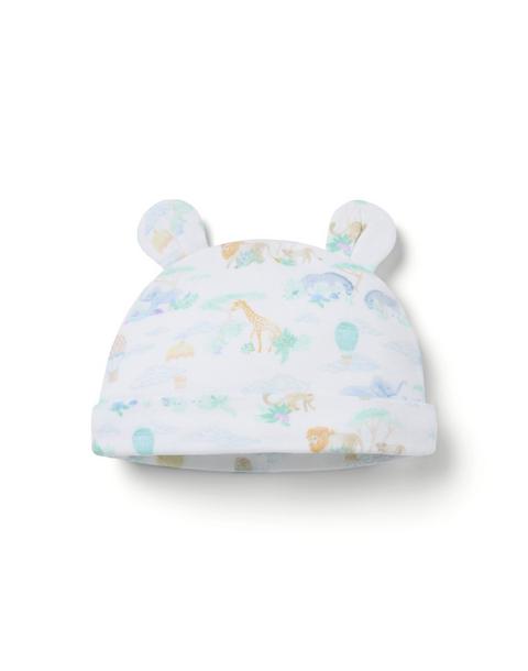 Baby Animal Friends Toile Bear Ear Beanie