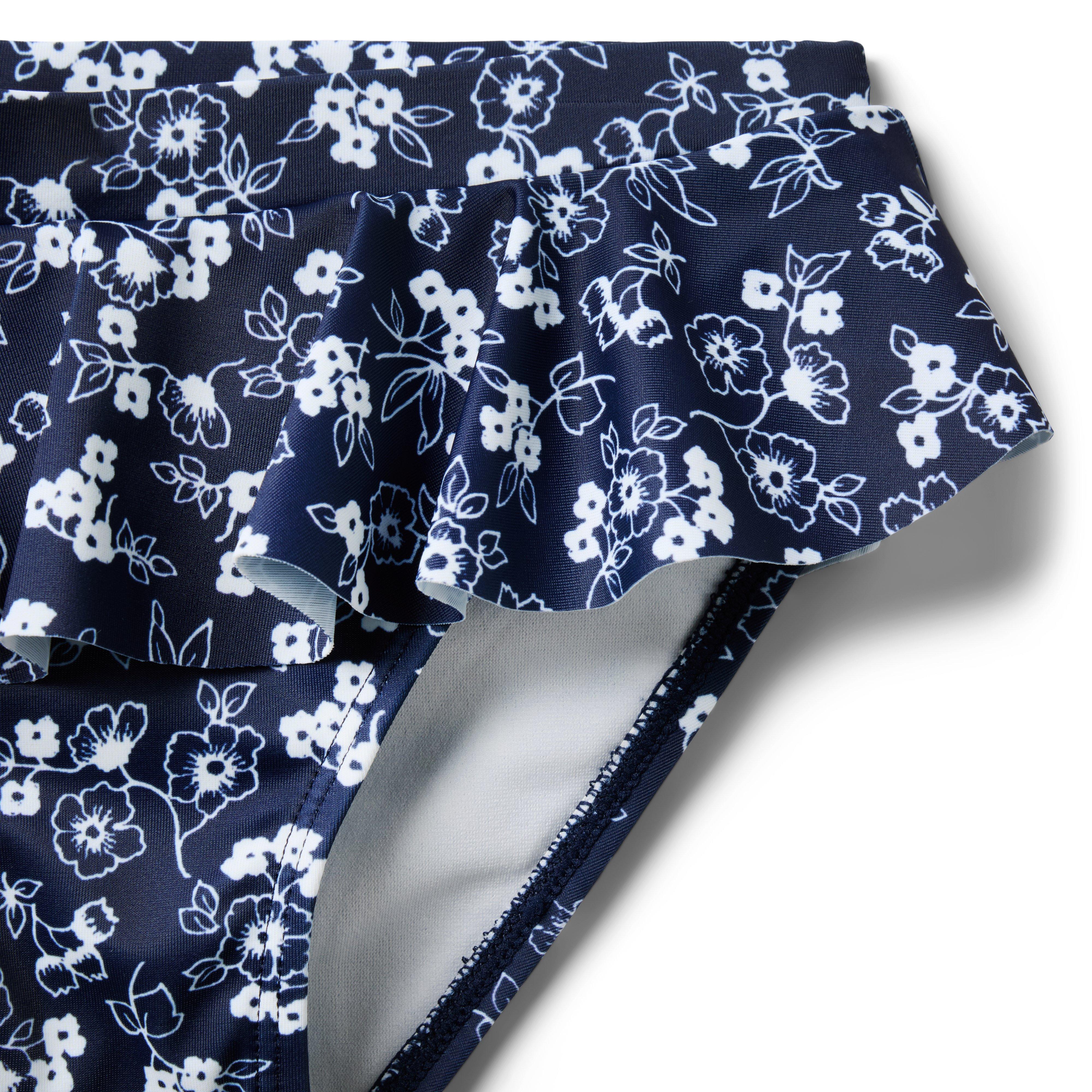Recycled Stripe And Floral Rash Guard Swimsuit image number 2