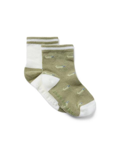 Baby Alligator And Stripe Sock 2-Pack
