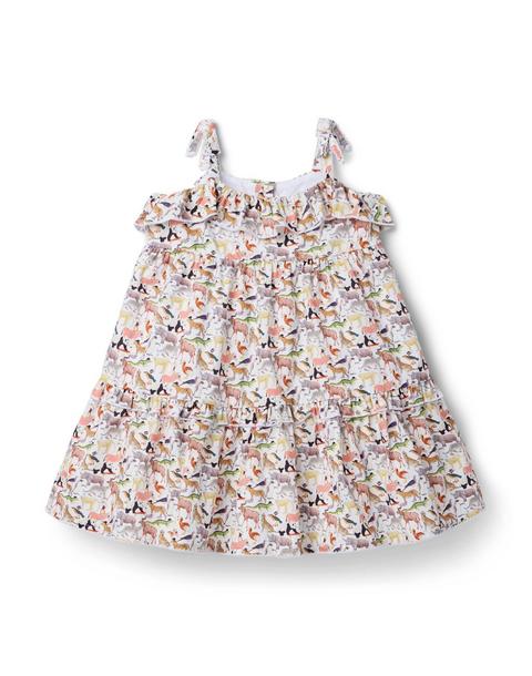 Quey 2 Dress Made With Liberty Fabric - White Quey 2 Animal Print