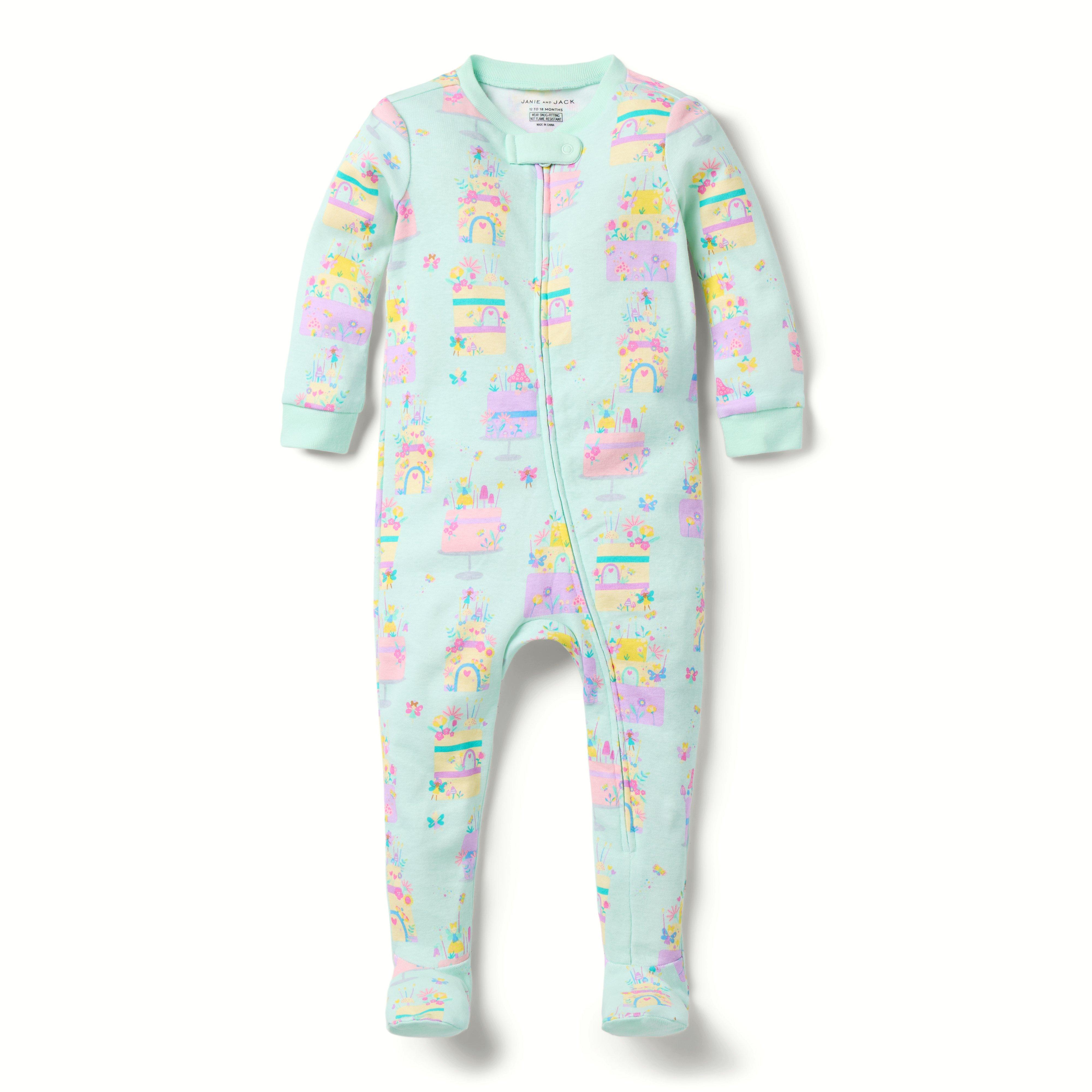 Baby Good Night Footed Pajama In Fairy Cakes
