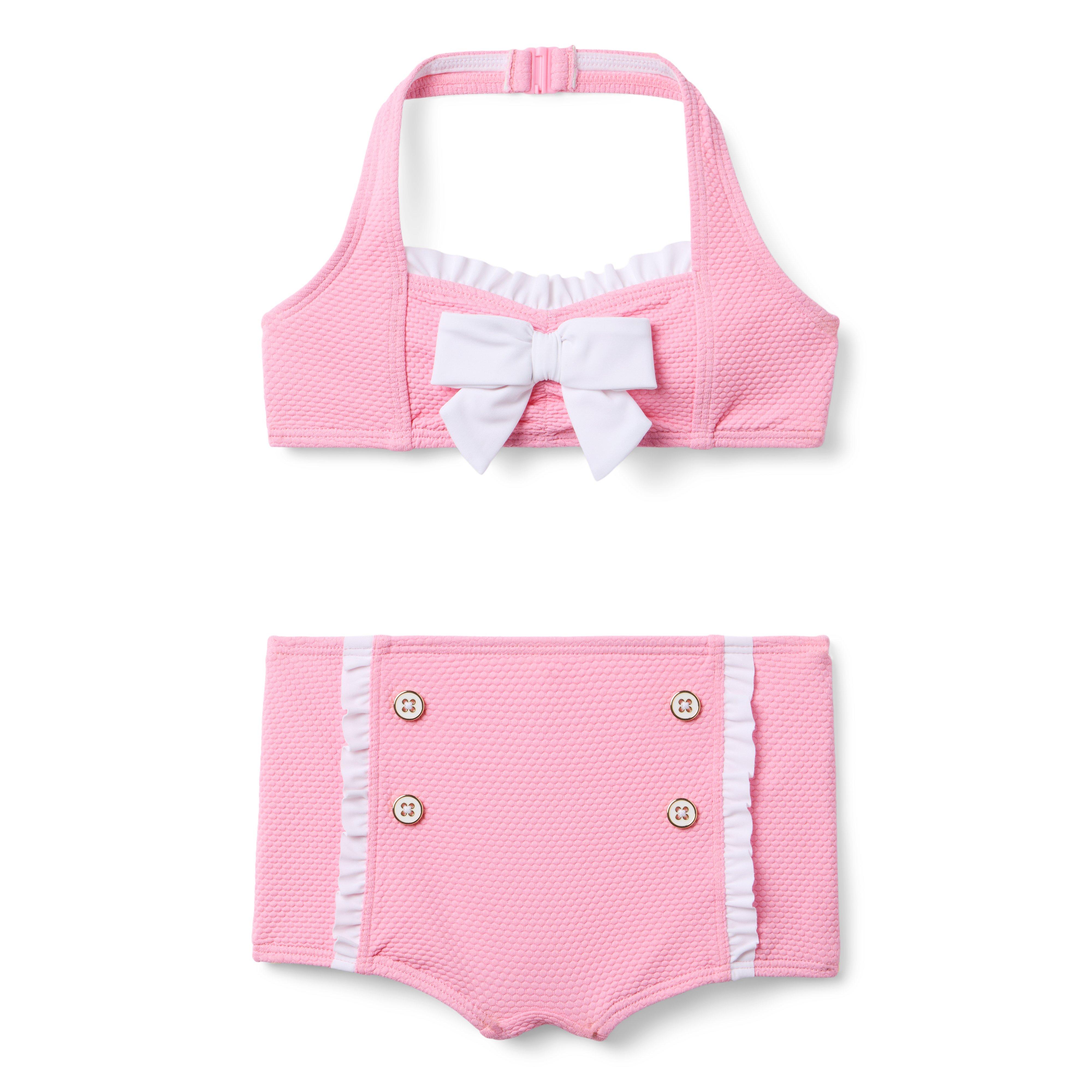 Recycled Textured Ruffle 2-Piece Swimsuit