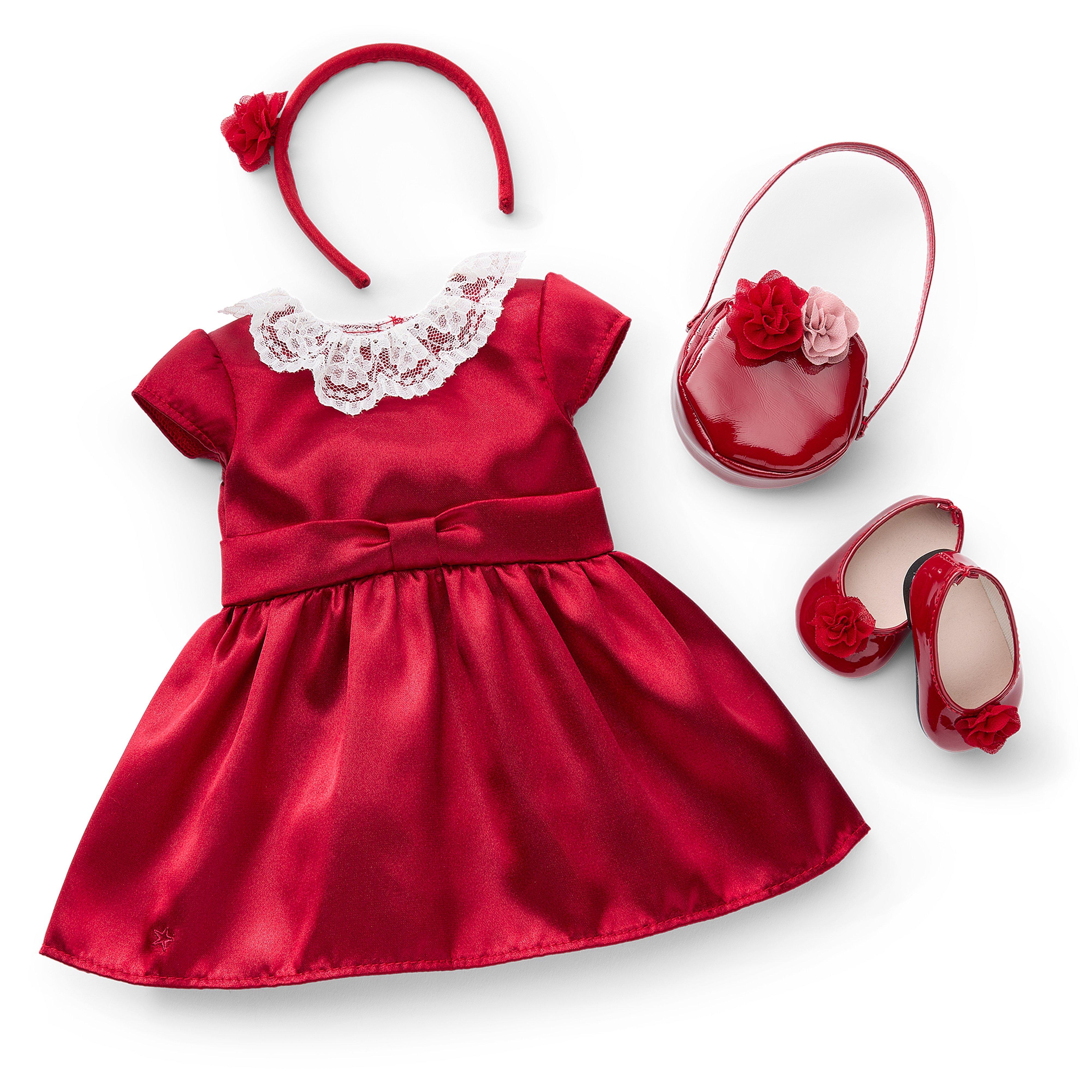 American Girl® x Janie And Jack Holly-Red Party Dress For Dolls image number 1