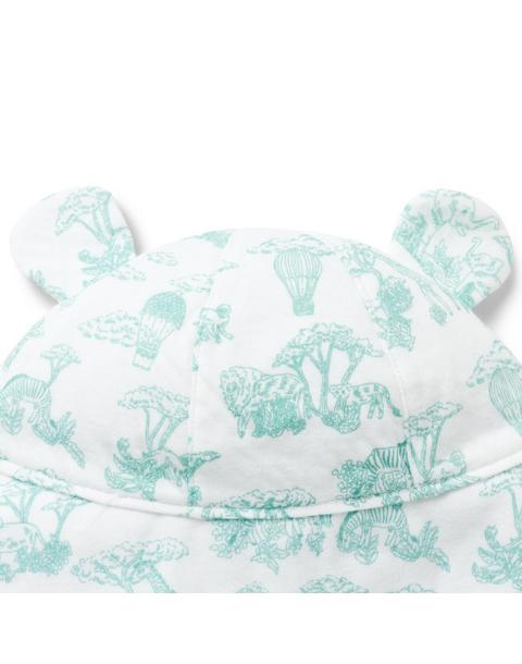 Baby Safari Toile Bear Ear Bucket Hat