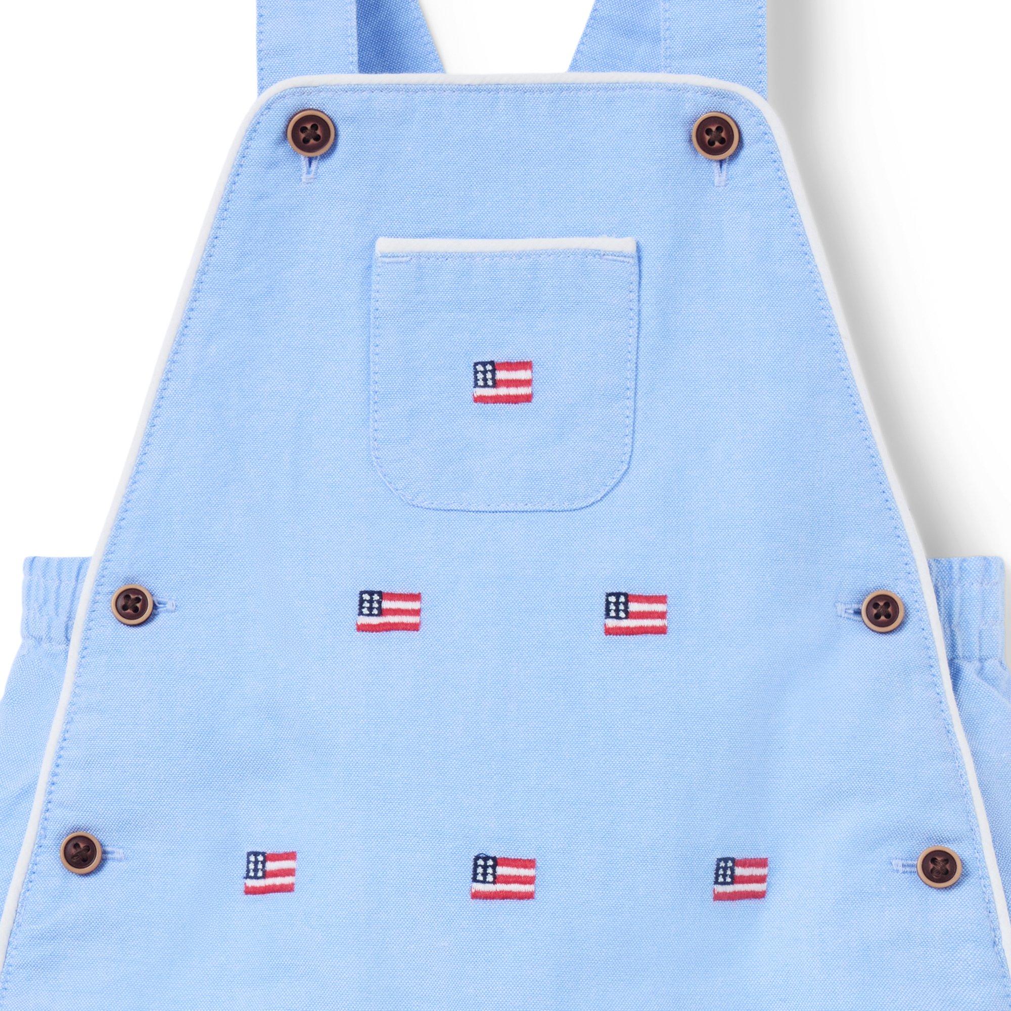 Baby Embroidered Flag Oxford Overall image number 3