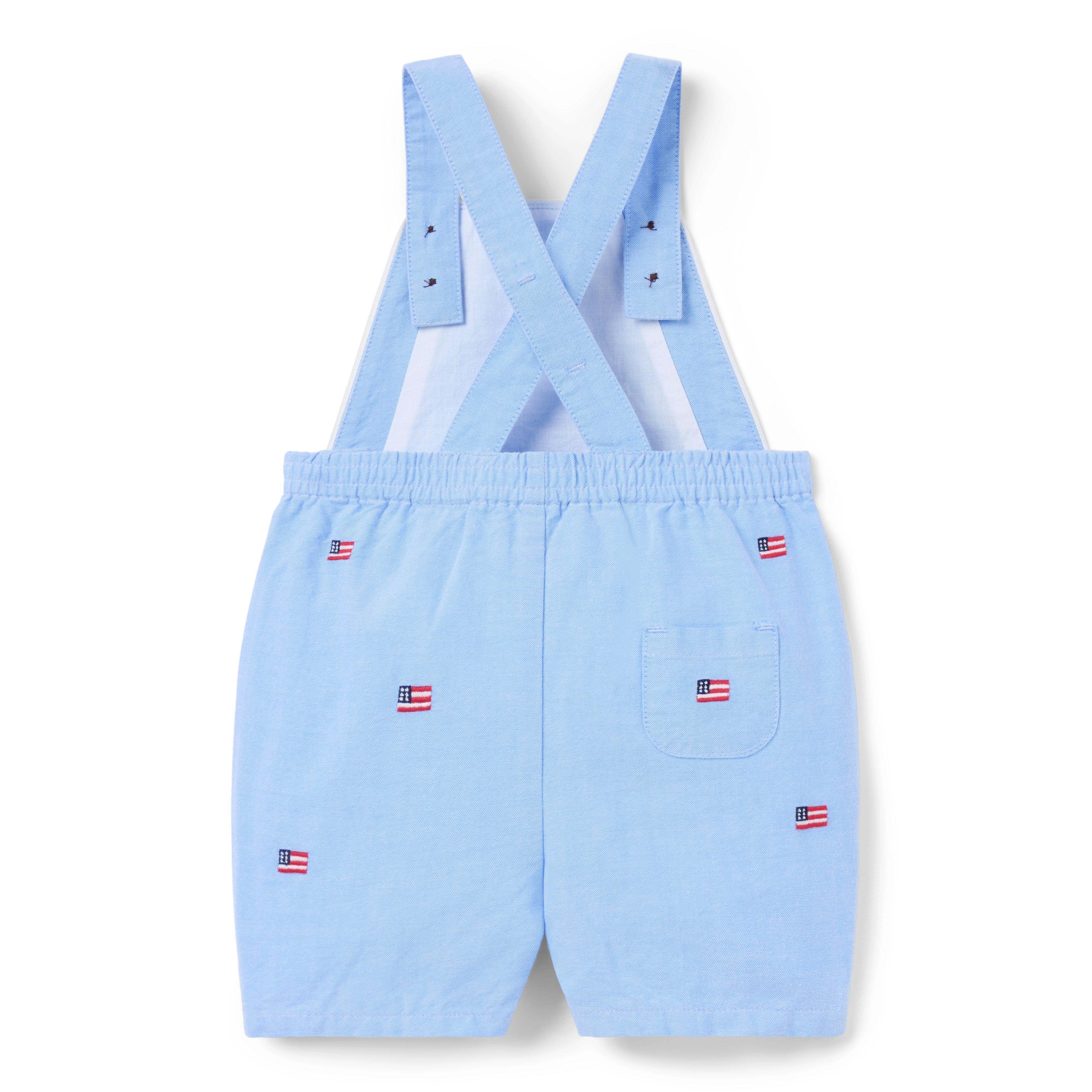 Baby Embroidered Flag Oxford Overall image number 1