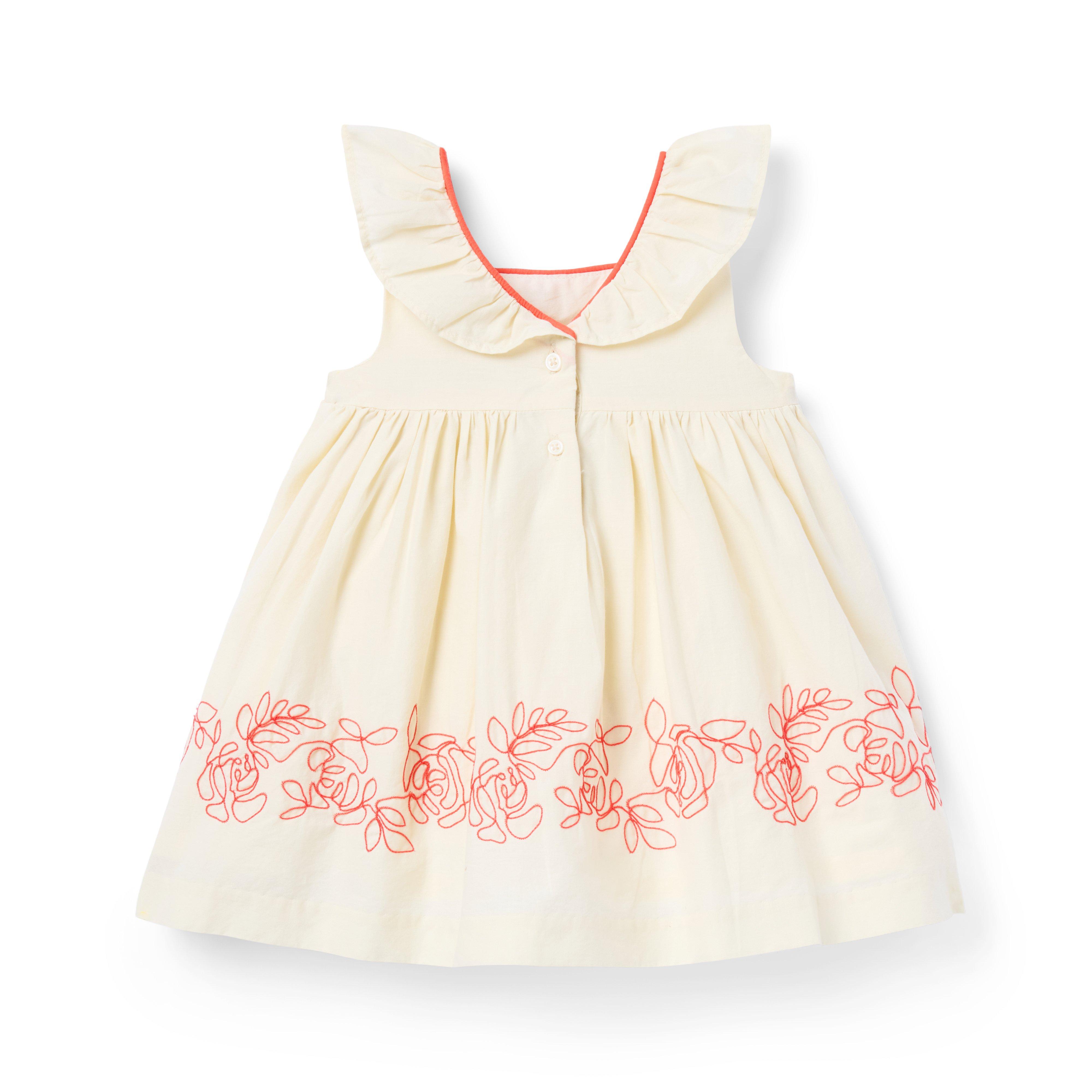 Baby Embroidered Floral Border Dress image number 1