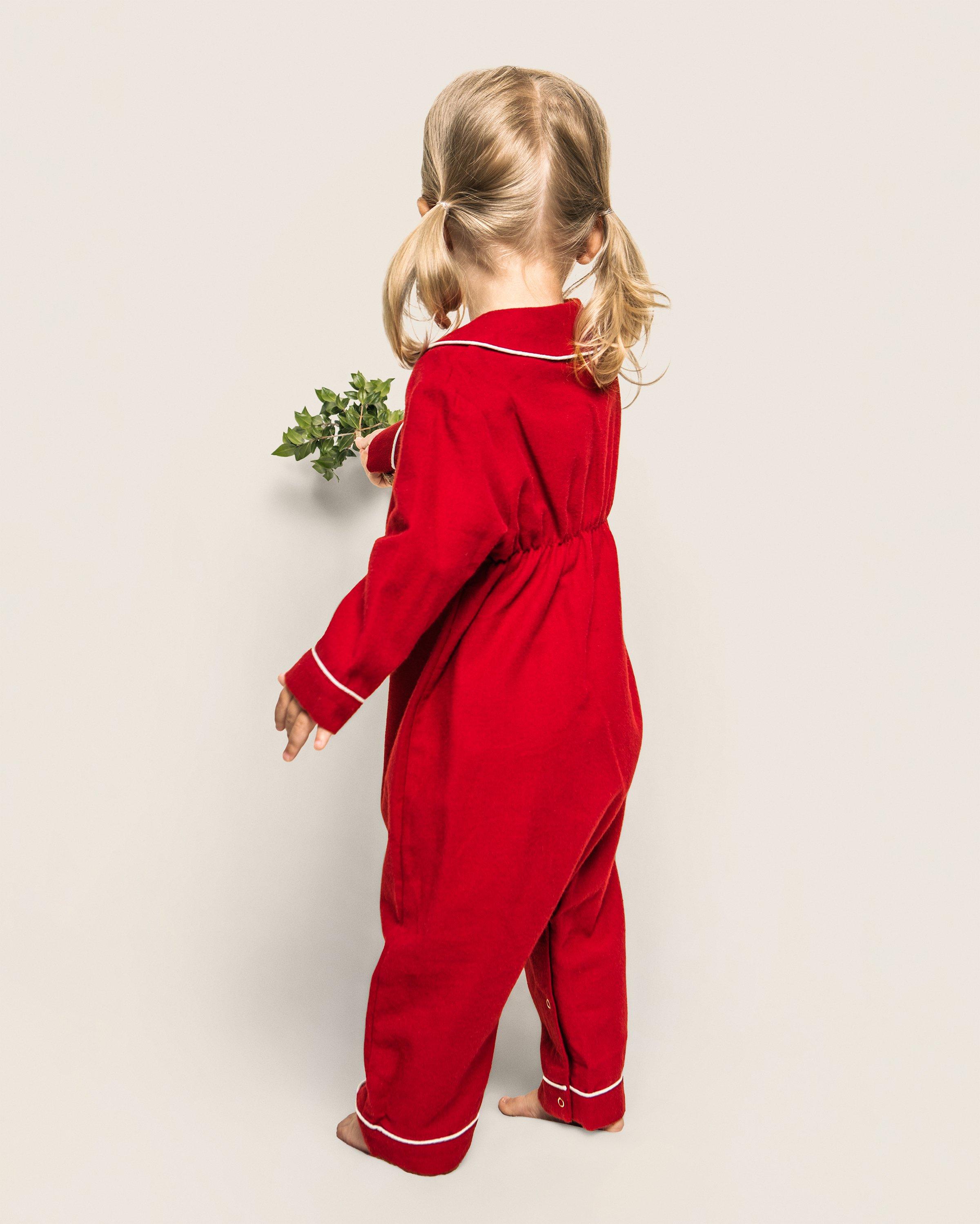 Petite Plume Baby Flannel Cambridge Romper image number 2