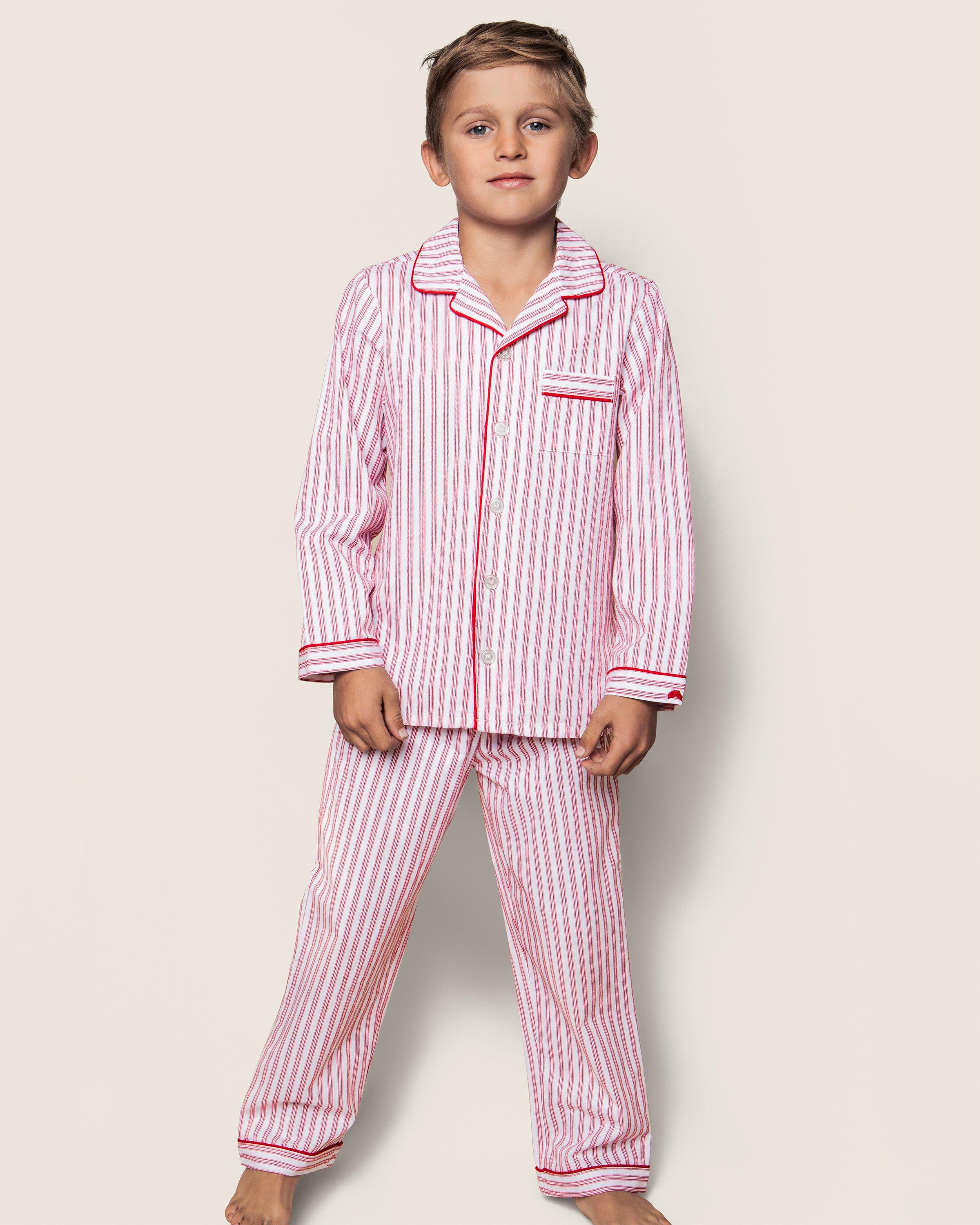 Petite Plume Ticking Pajama Set image number 2